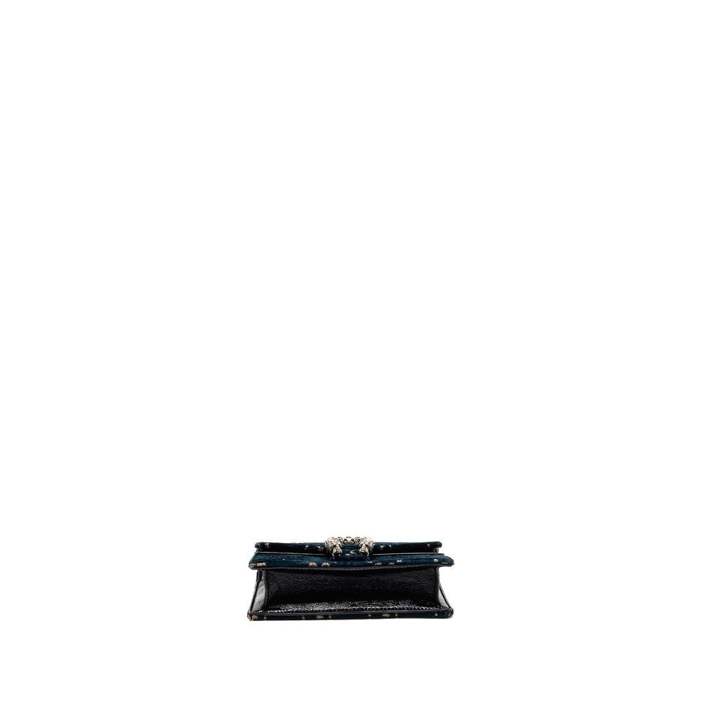 GUCCI DIONYSUS SUPER MINI BAG VELVET DARK BLUE SHW