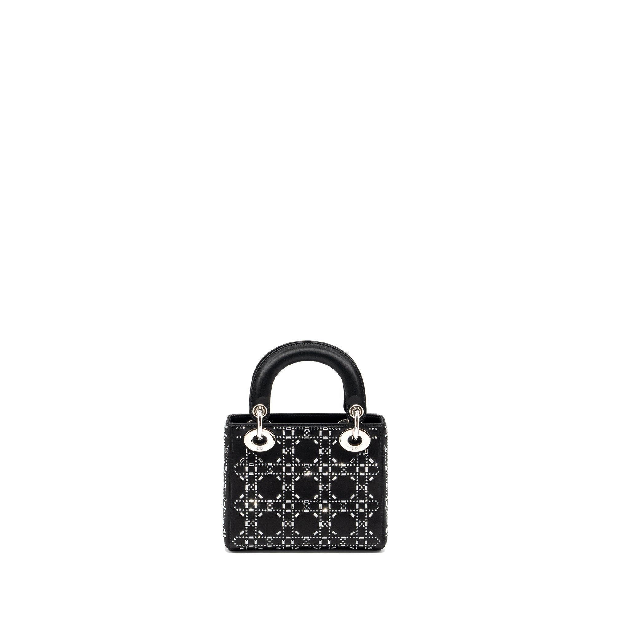 DIOR MINI LADY DIOR SATIN CRYSTAL BLACK SHW