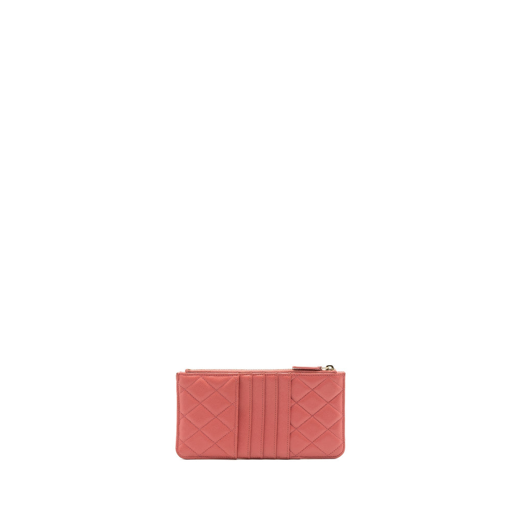 CHANEL PHONE CARD HOLDER CAVIAR PINK LGHW