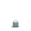 CHANEL TOP HANDLE MINI FLAP BAG LAMBSKIN LIGHT BLUE LGHW
