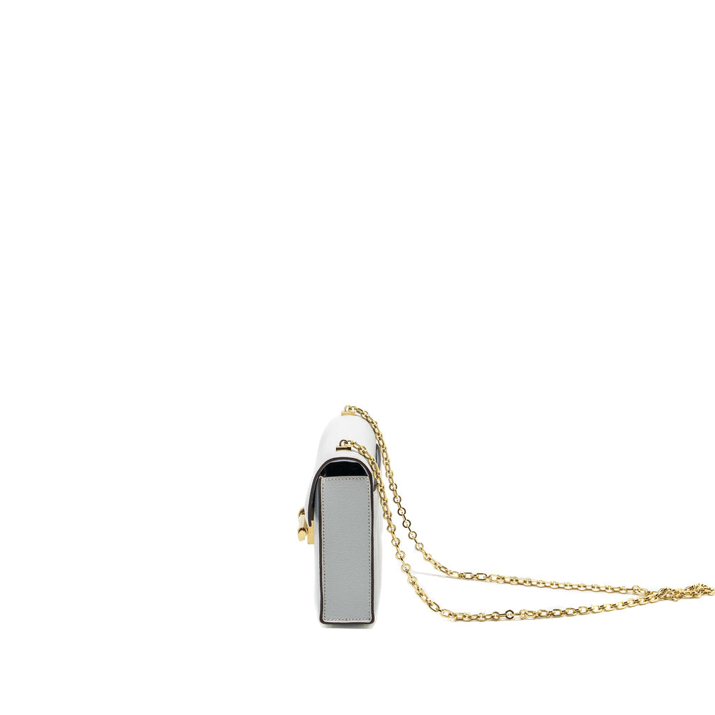 HERMES MINI VERROU CHEVRE MYSORE BLUE BRUME GHW
