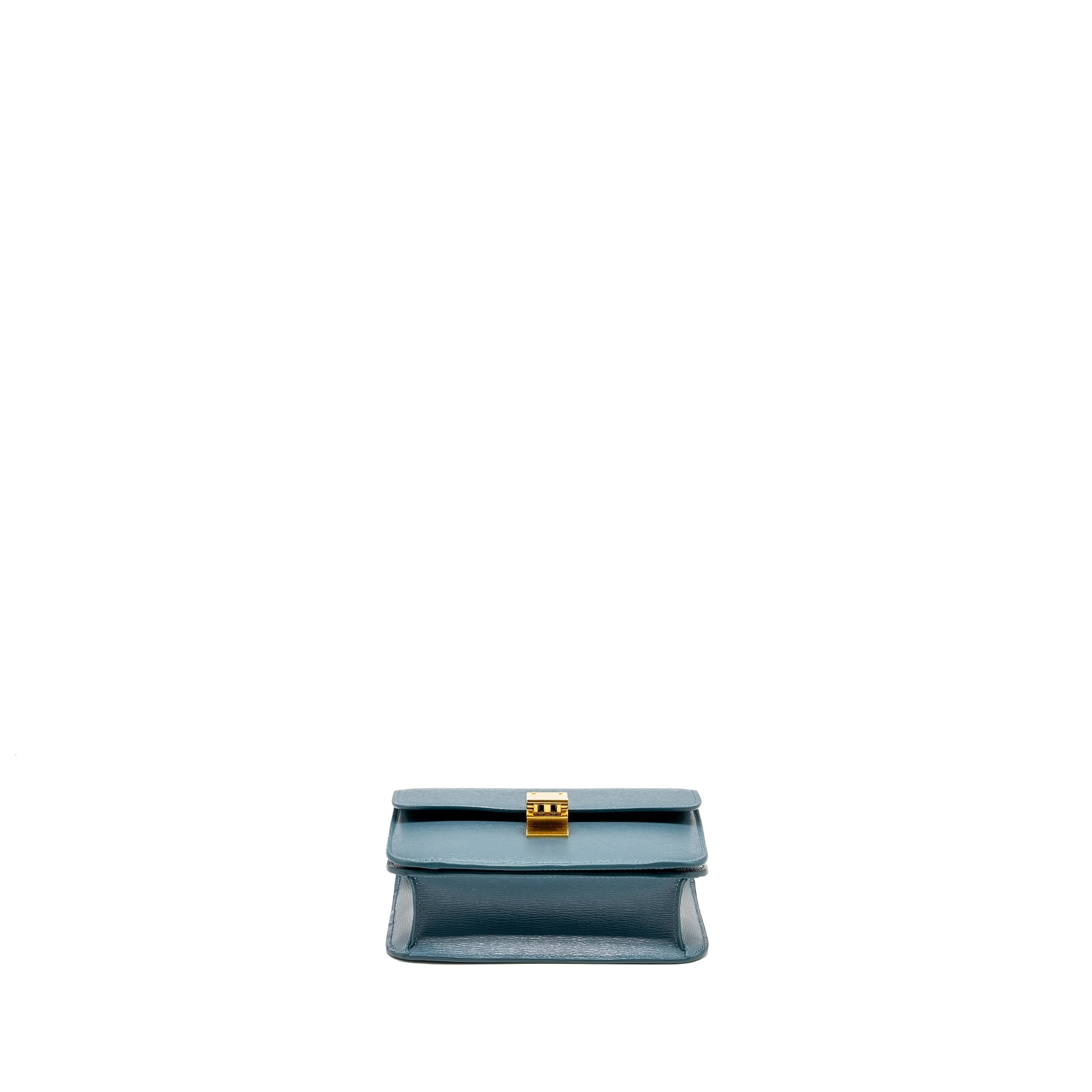 CELINE TEEN CLASSIC BOX BAG CALFSKIN GREEN SMOKE GHW