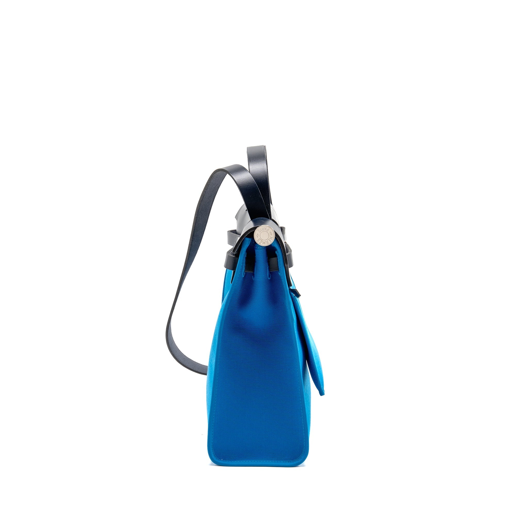 HERMES HERBAG 31 ZIP BAG CANVAS/HUNTER BLUE SHW