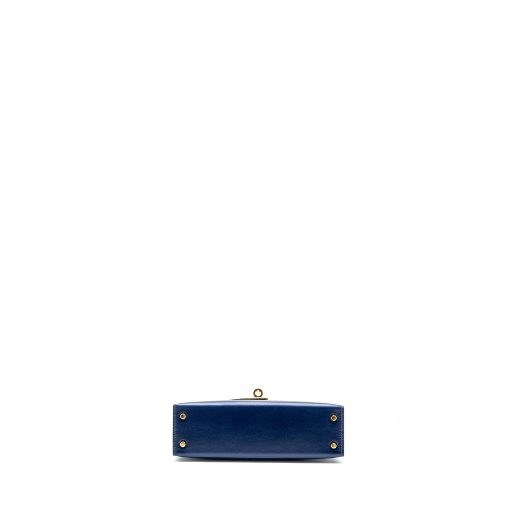HERMES MINI KELLY II BOX CALFSKIN BLUE SAPHIR GHW