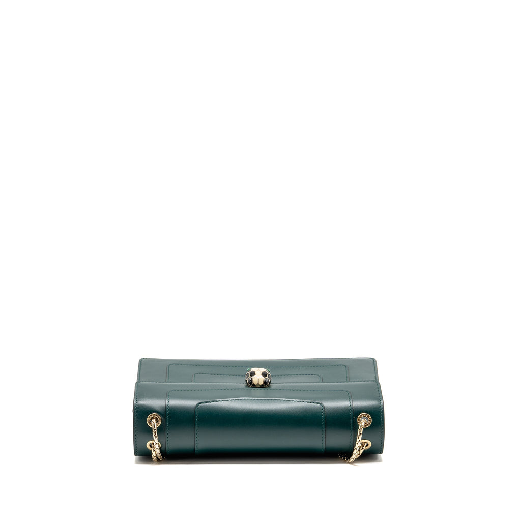 BVLGARI SERPENTI FOREVER FLAP BAG CALFSKIN GREEN LGHW