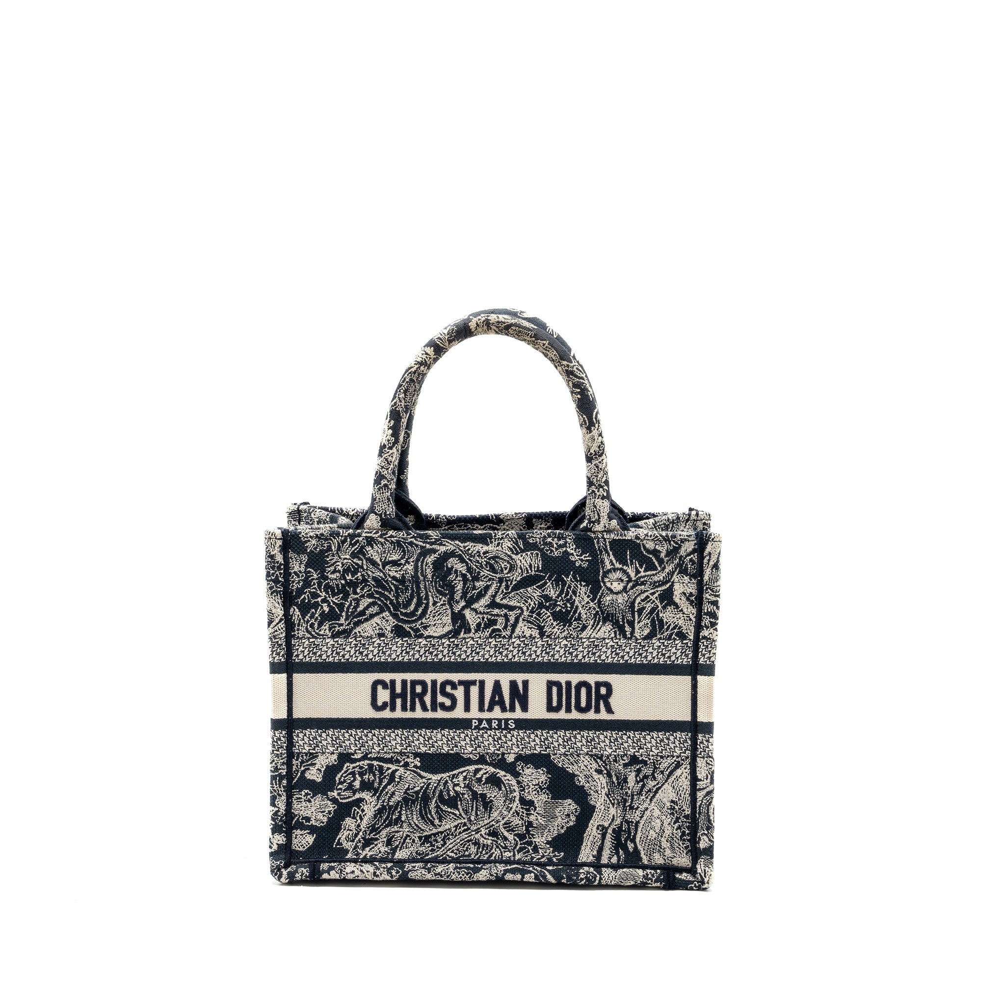 DIOR SMALL BOOK TOTE BLUE TOILE DE JOUY EMBROIDERY