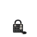 DIOR MINI LADY DIOR SATIN CRYSTAL BLACK SHW