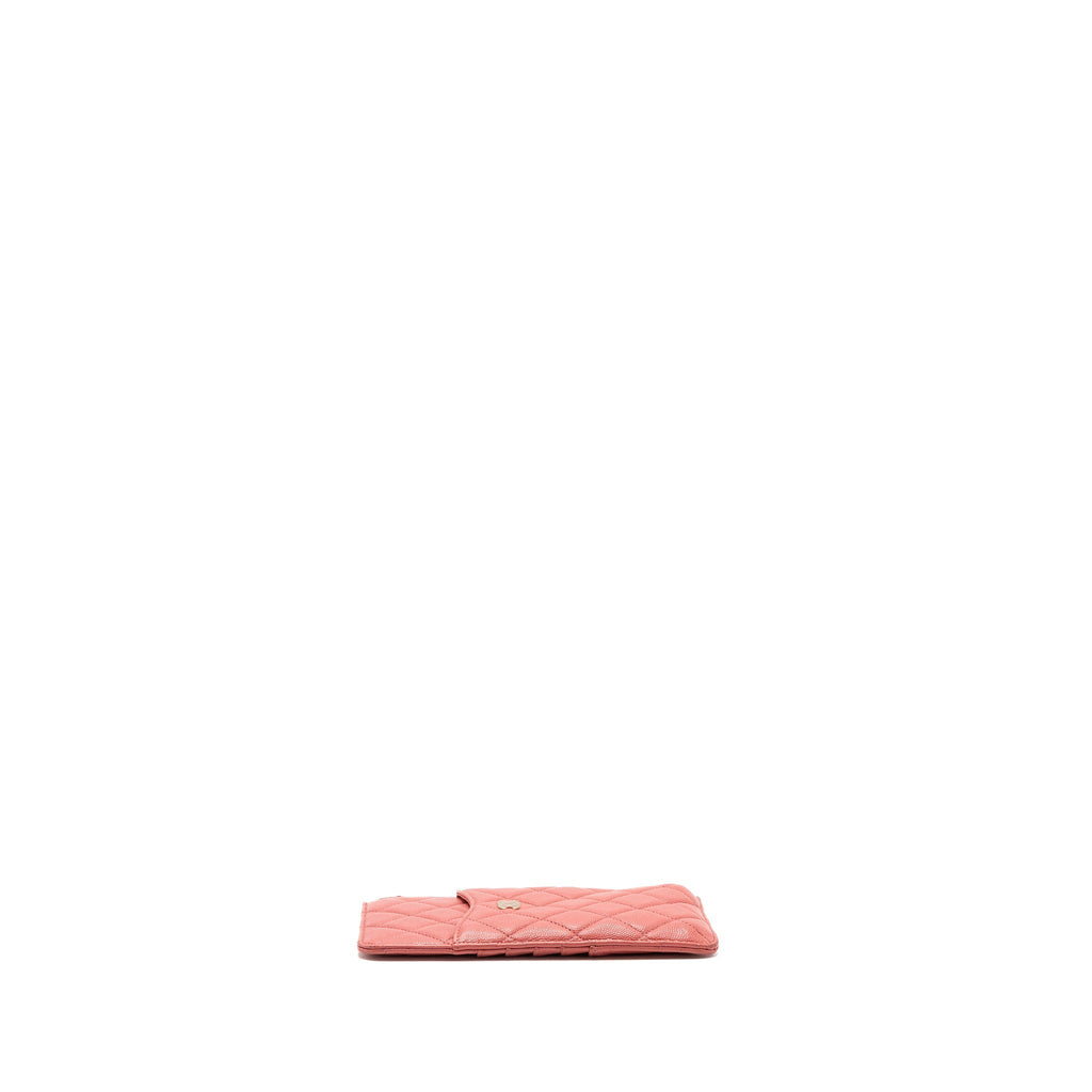 CHANEL PHONE CARD HOLDER CAVIAR PINK LGHW