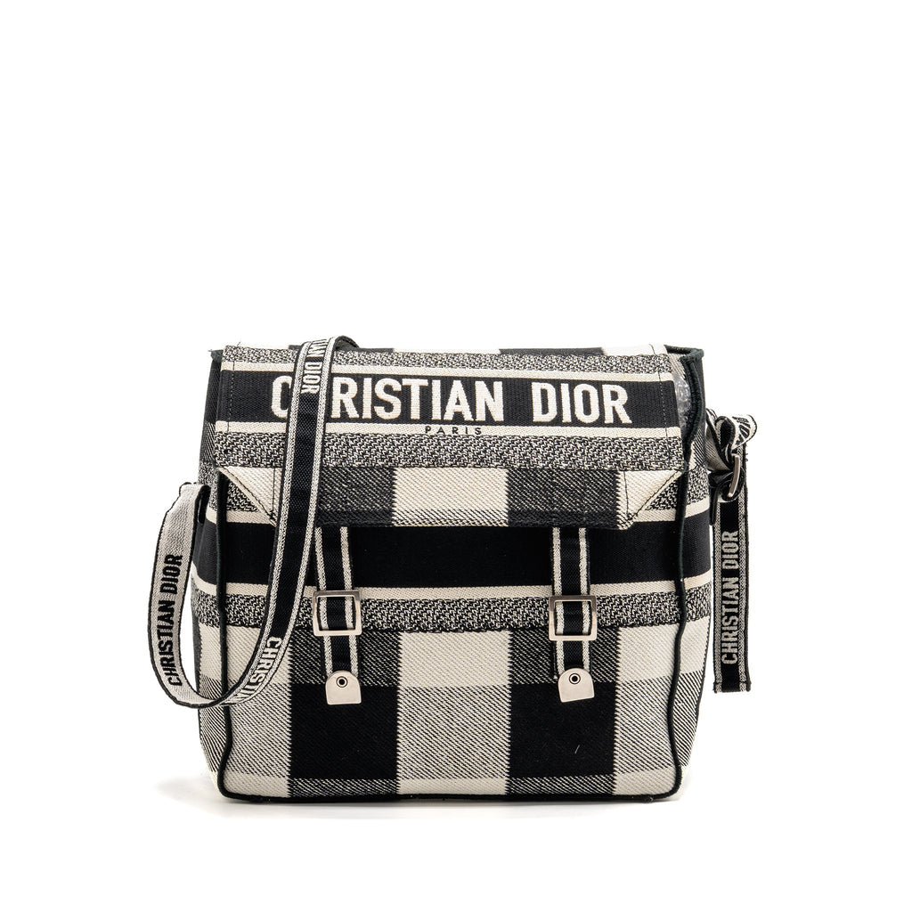 DIOR DIORCAMP MESSENGER BAG CANVAS BLACK/WHITE SHW