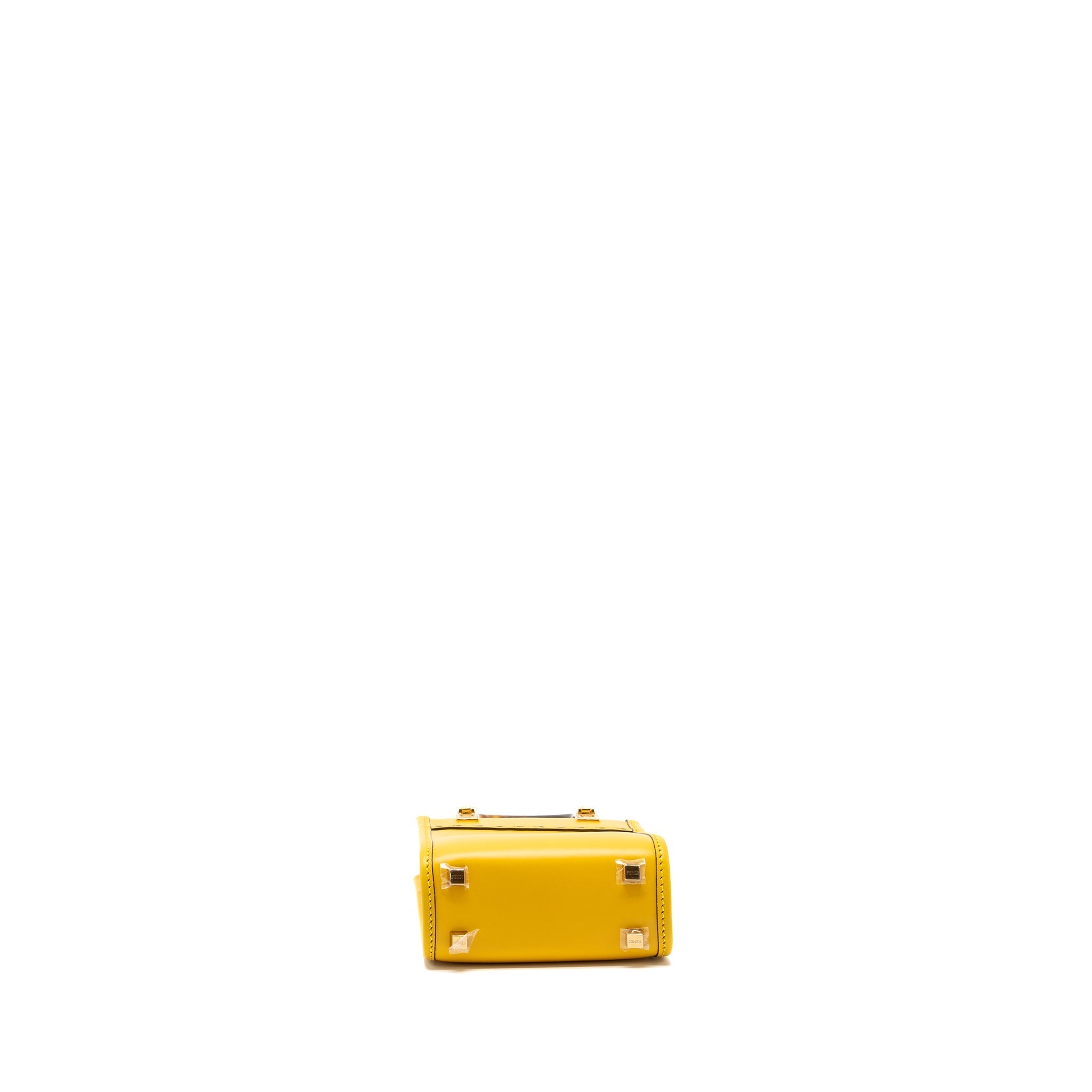 FENDI MINI SUNSHINE SHOPPER CALFSKIN YELLOW GHW