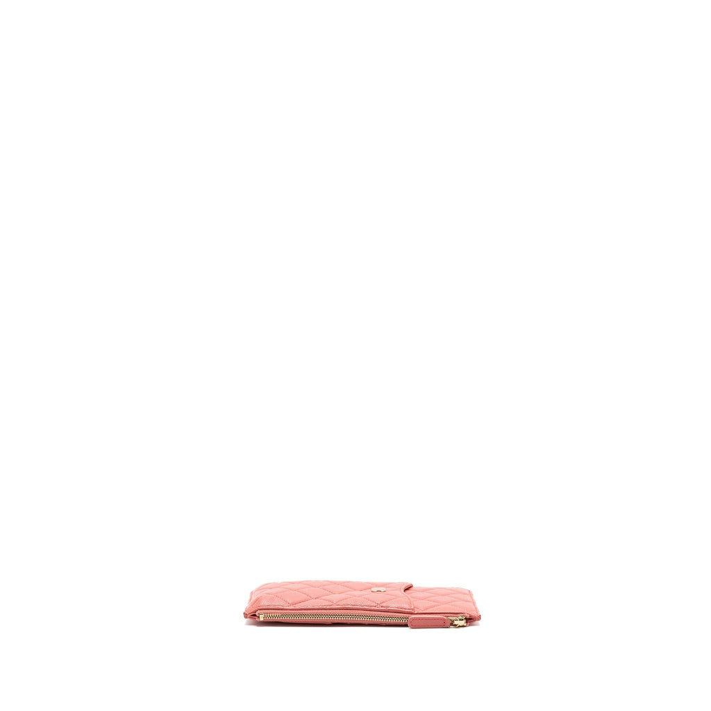 CHANEL PHONE CARD HOLDER CAVIAR PINK LGHW