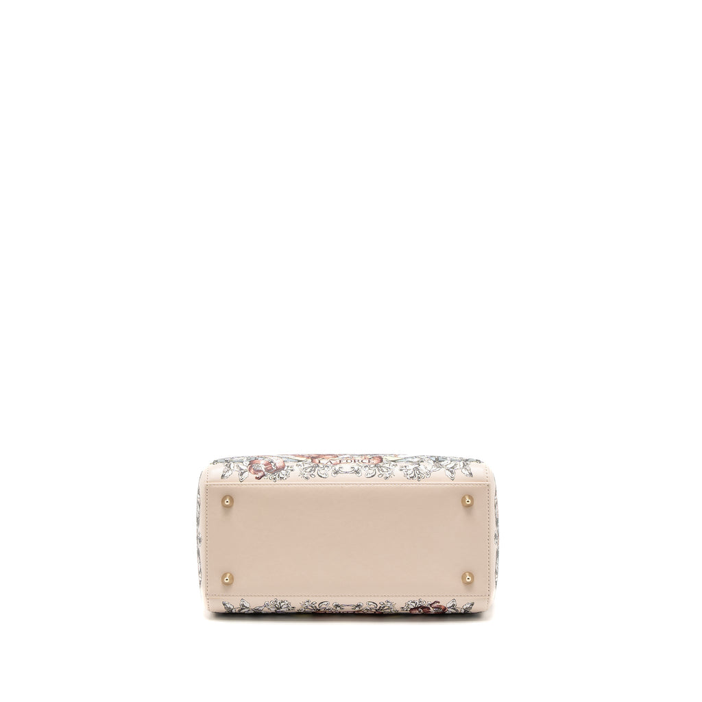 DIOR MEDIUM LADY DIOR BAG LIMITED EDITION CALFSKIN PINK/MULTICOLOUR LGHW