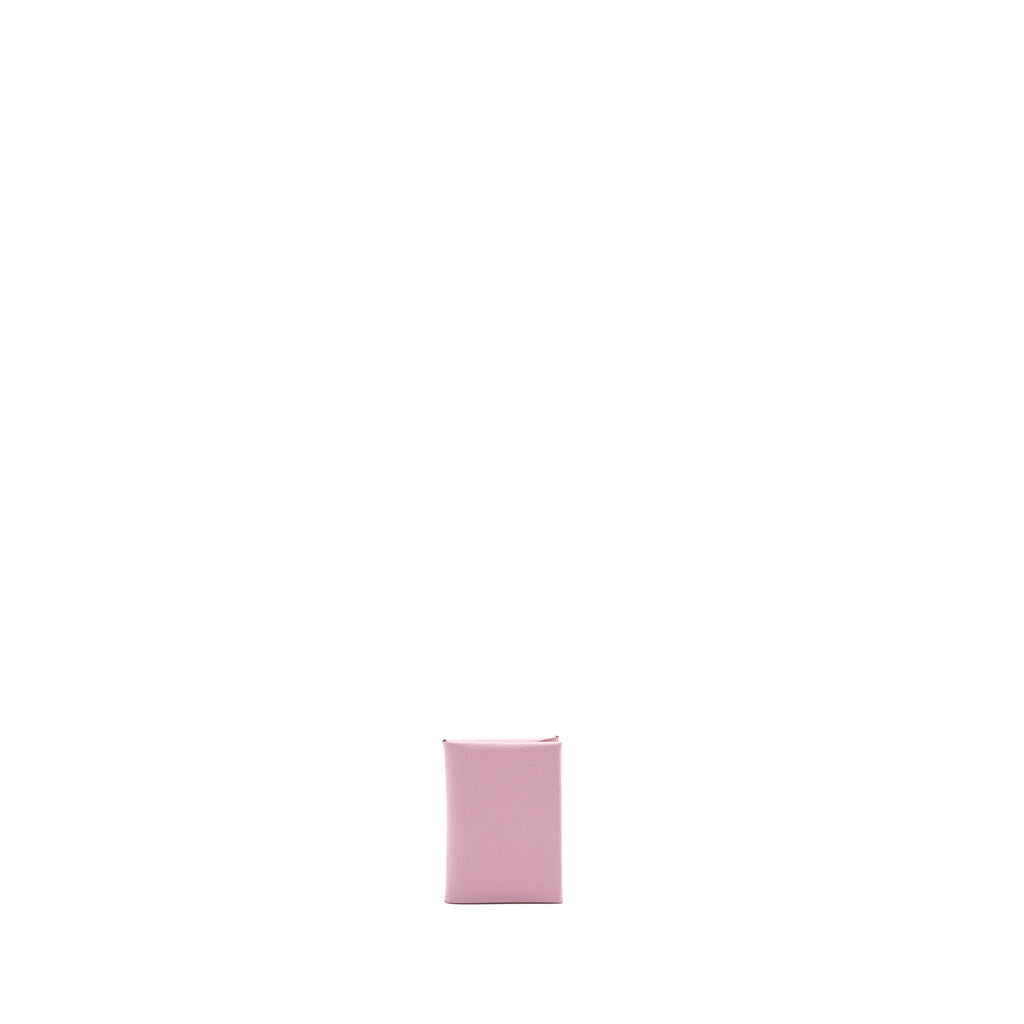 HERMES CALVI DUO CARD HOLDER EPSOM LEATHER MAUVE SYLVESTRE SHW