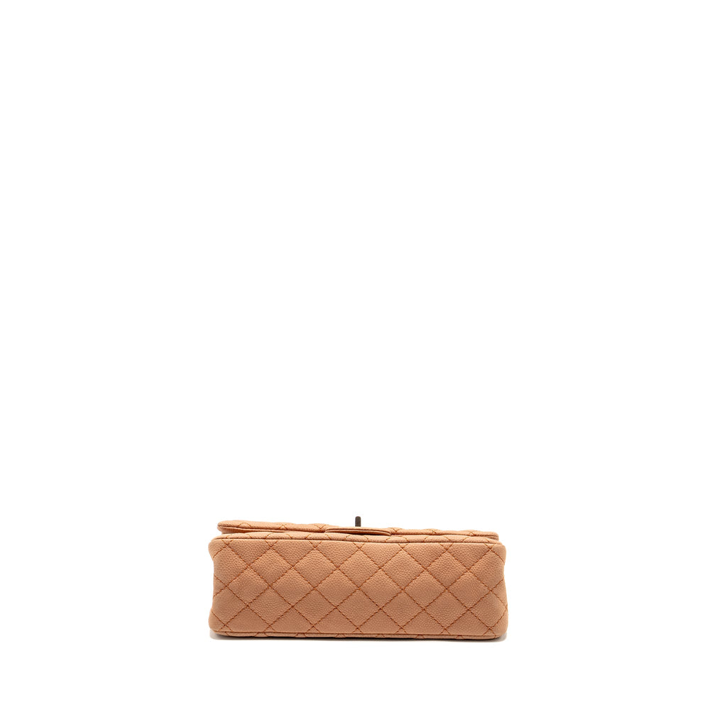 CHANEL SMALL 2.55 REISSUE FLAP BAG GRAINED CALFSKIN LIGHT BROWN SHW