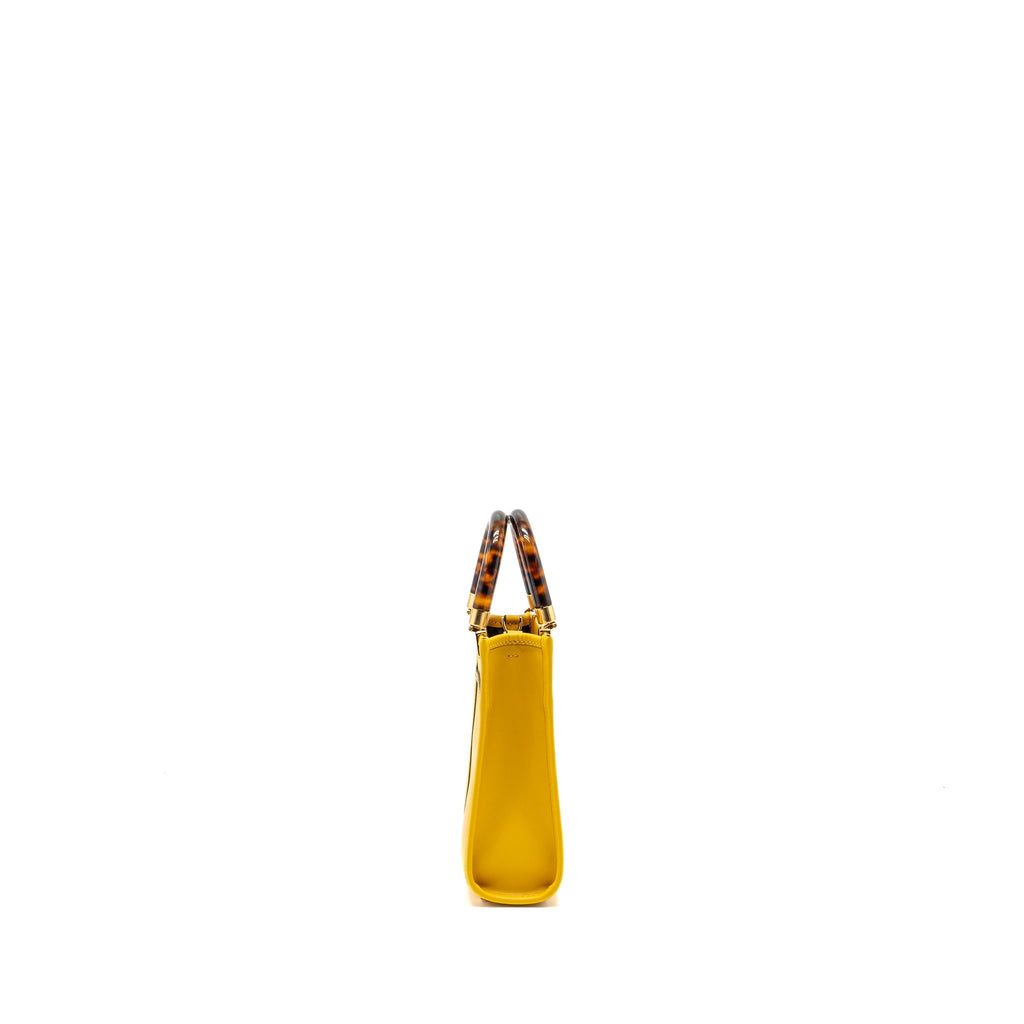 FENDI MINI SUNSHINE SHOPPER CALFSKIN YELLOW GHW
