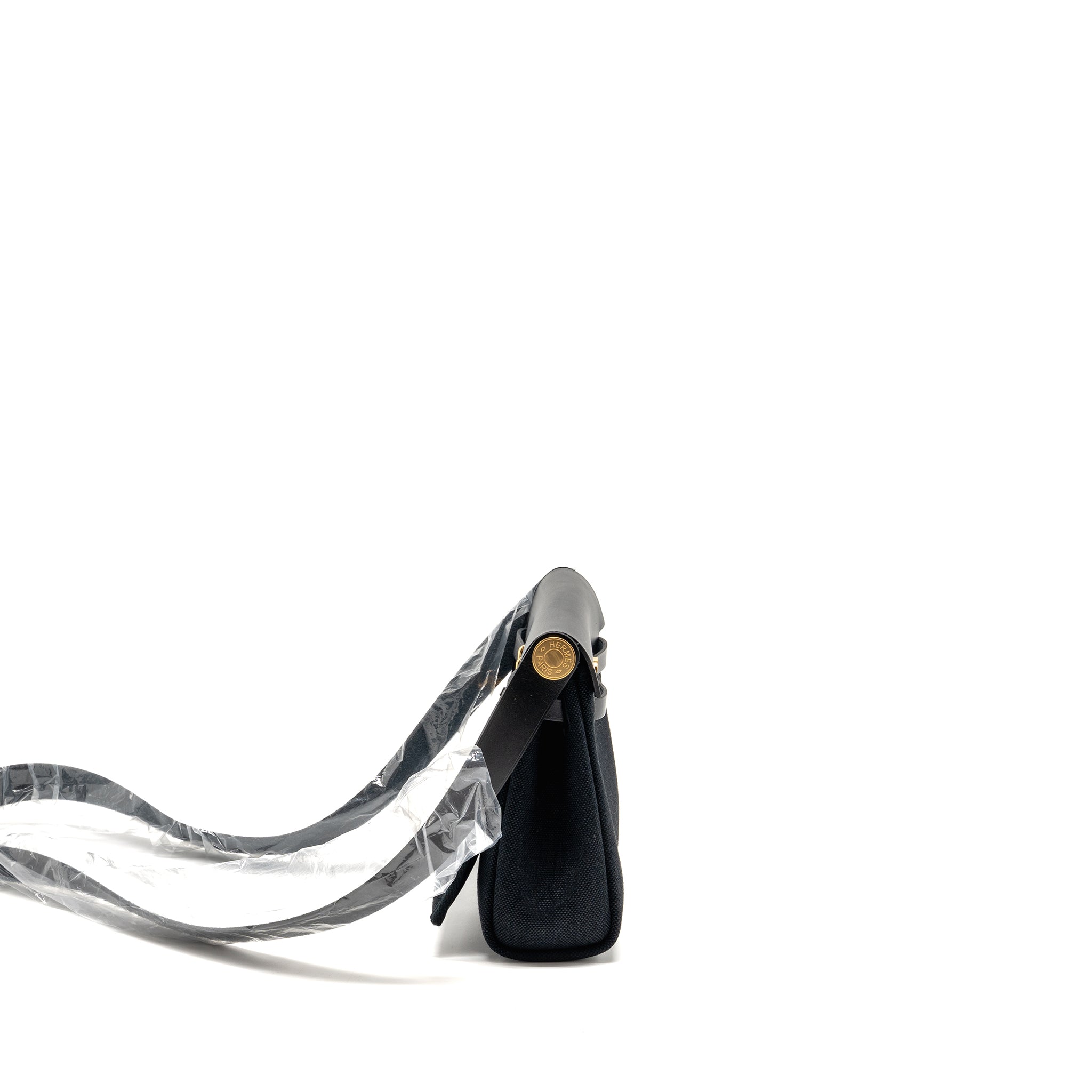 HERMES HERBAG MINI CANVAS/HUNTER BLACK GHW