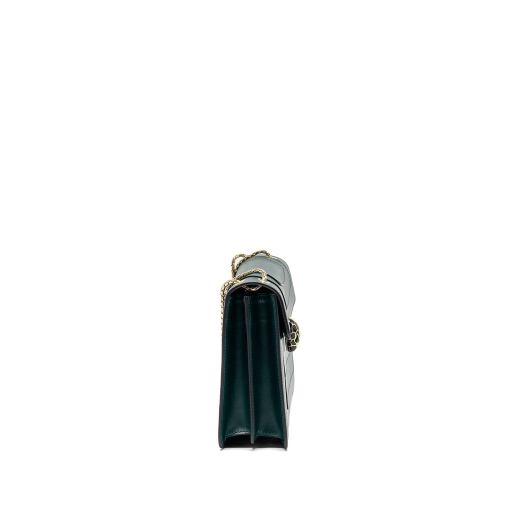 BVLGARI SERPENTI FOREVER FLAP BAG CALFSKIN GREEN LGHW