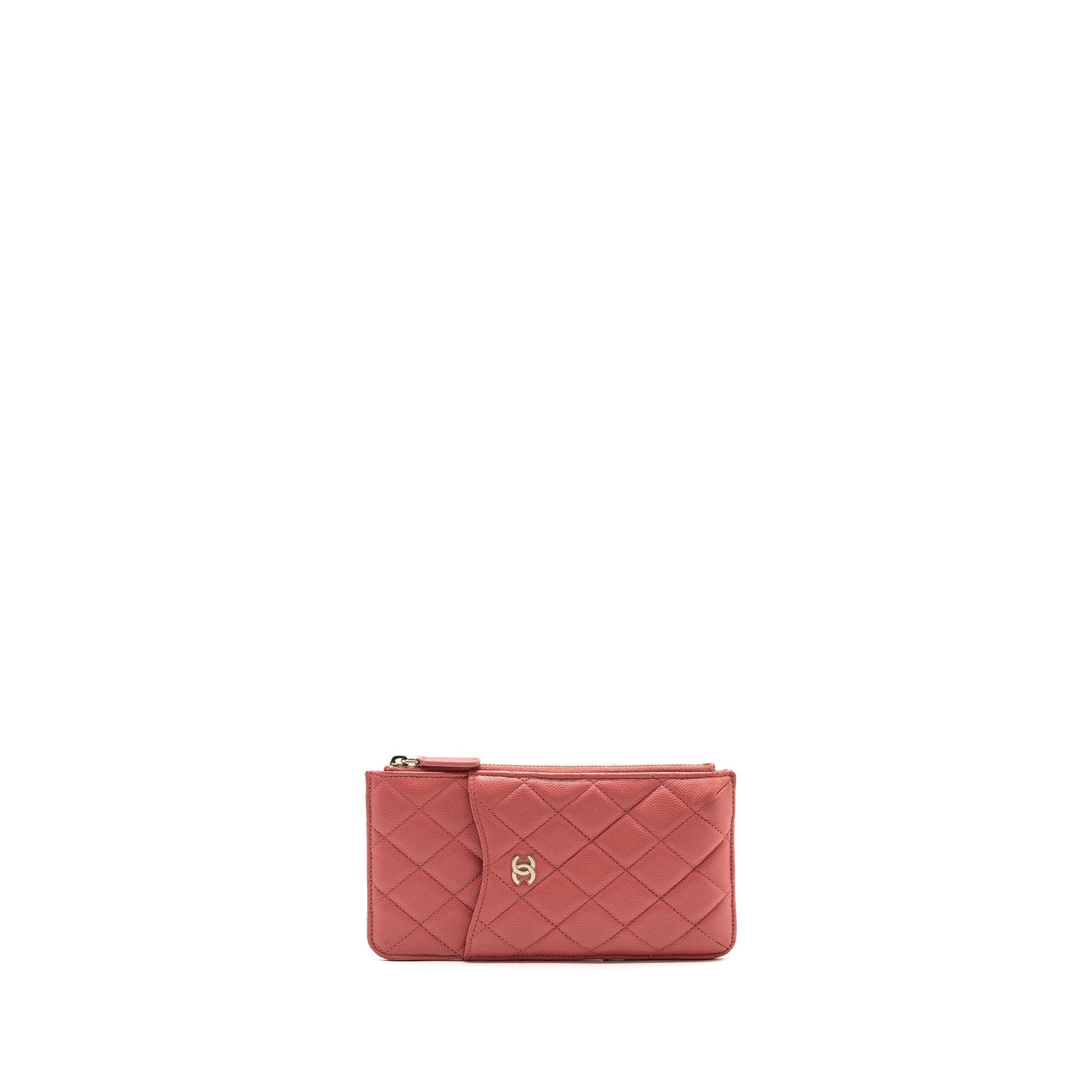 CHANEL PHONE CARD HOLDER CAVIAR PINK LGHW