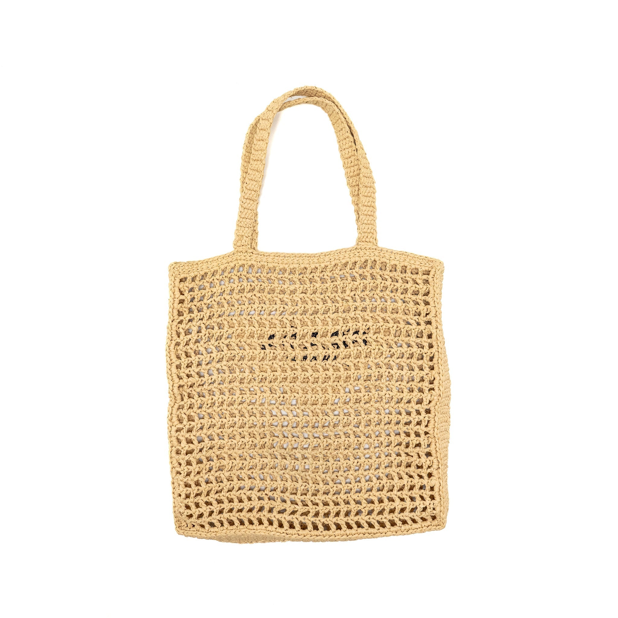 PRADA CROCHET TOTE BAG RAFFIA NATURAL