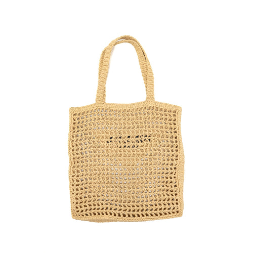 PRADA CROCHET TOTE BAG RAFFIA NATURAL
