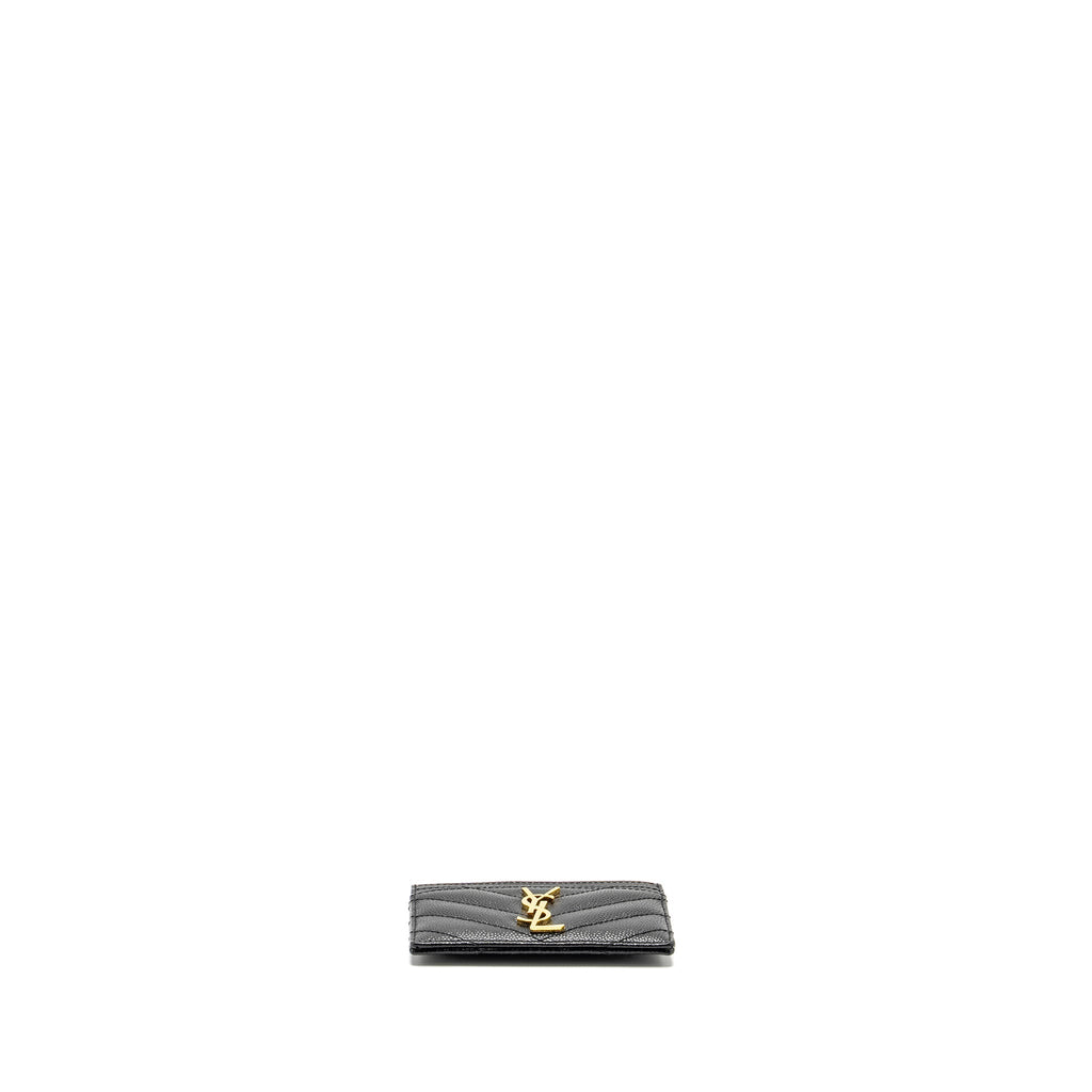 SAINT LAURENT CARD CASE CALFSKIN BLACK GHW