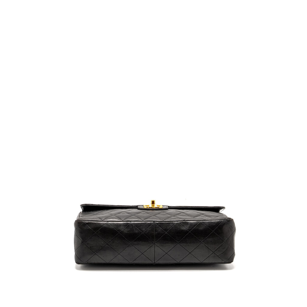 CHANEL VINTAGE JUMBO CLASSIC DOUBLE FLAP BAG LAMBSKIN BLACK GHW