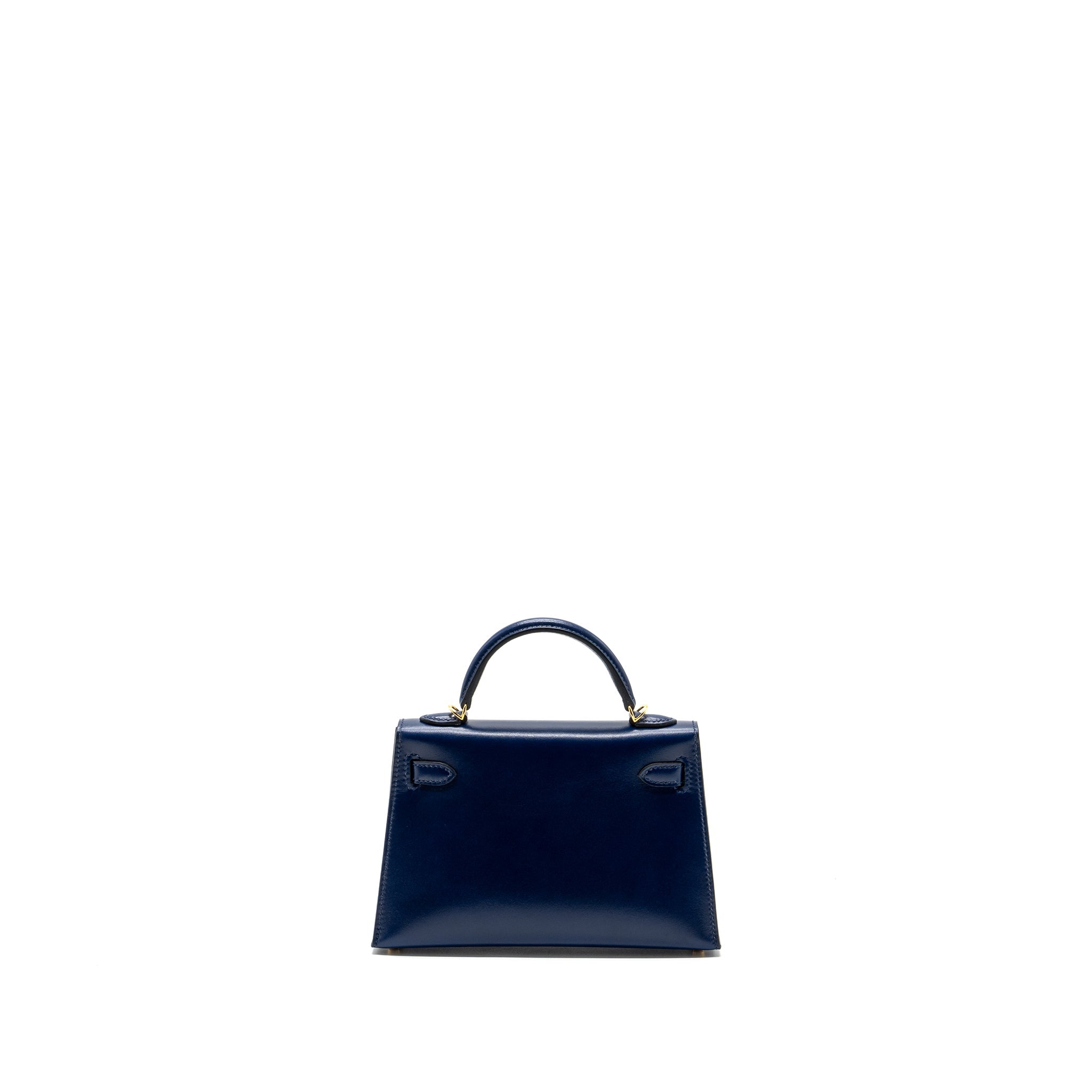 HERMES MINI KELLY II BOX CALFSKIN BLUE SAPHIR GHW