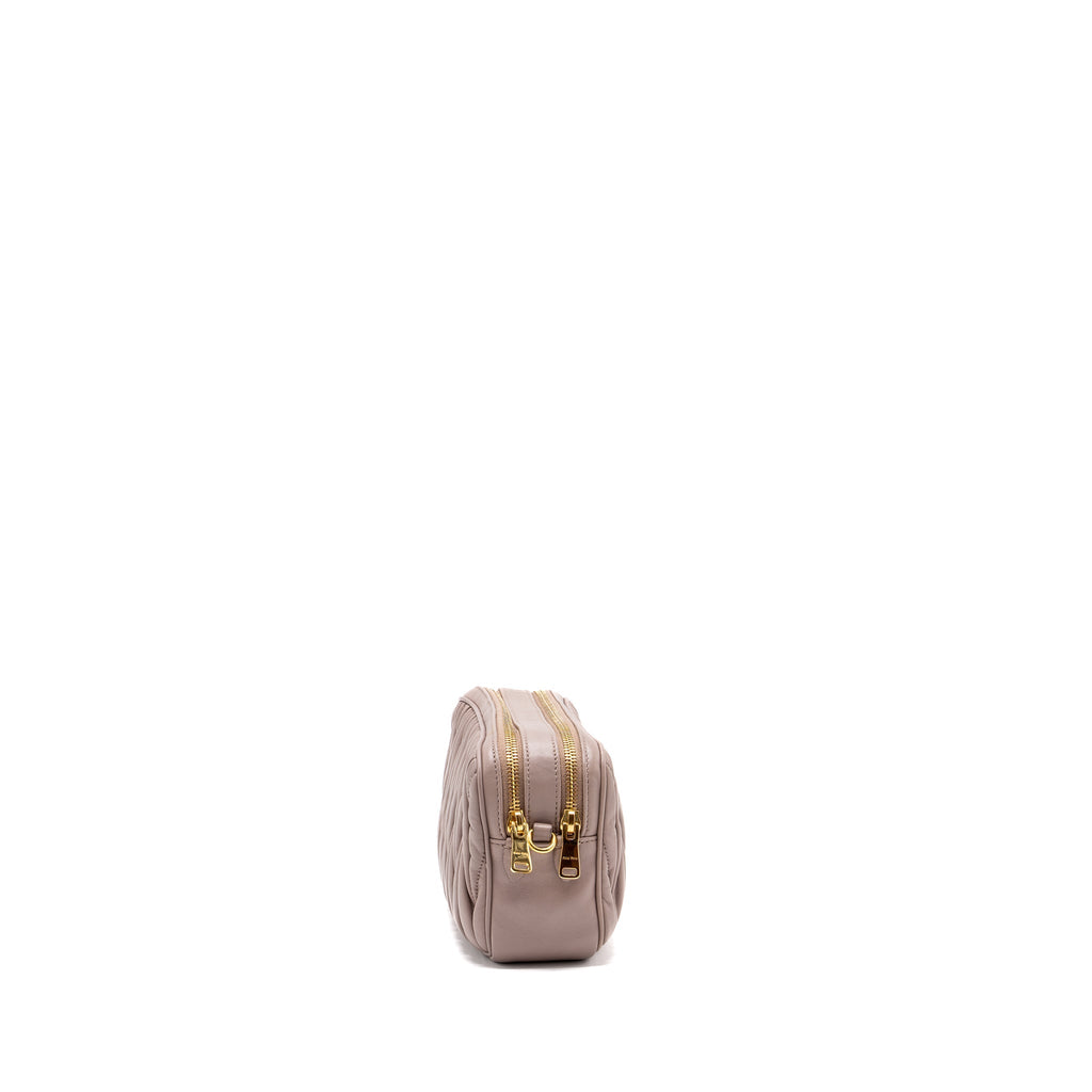 MIU MIU CAMERA CROSSBODY BAG NAPPA DUSTY PINK GHW