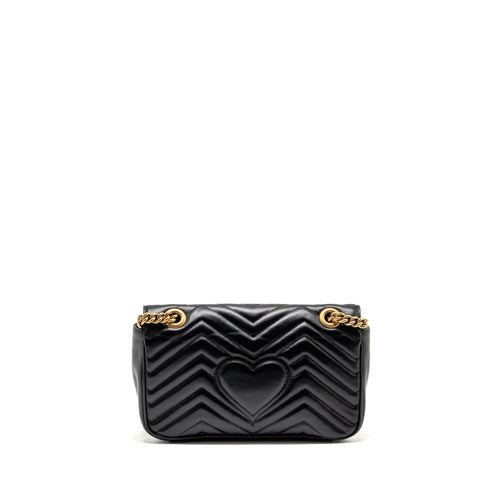 GUCCI MEDIUM GG MARMONT SHOULDER BAG CALFSKIN BLACK GHW