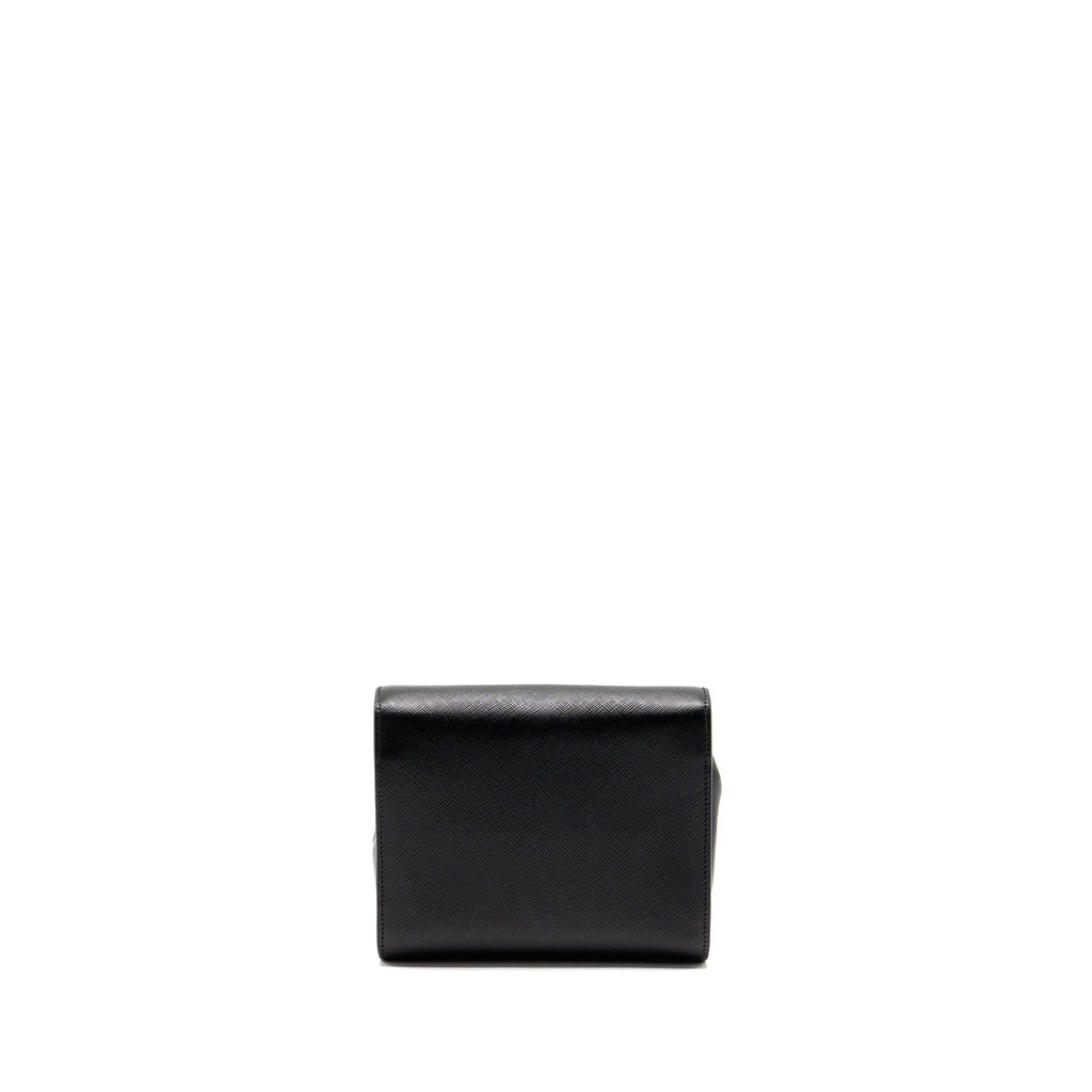 PRADA SAFFIANO CHAIN BAG CALFSKIN BLACK GHW