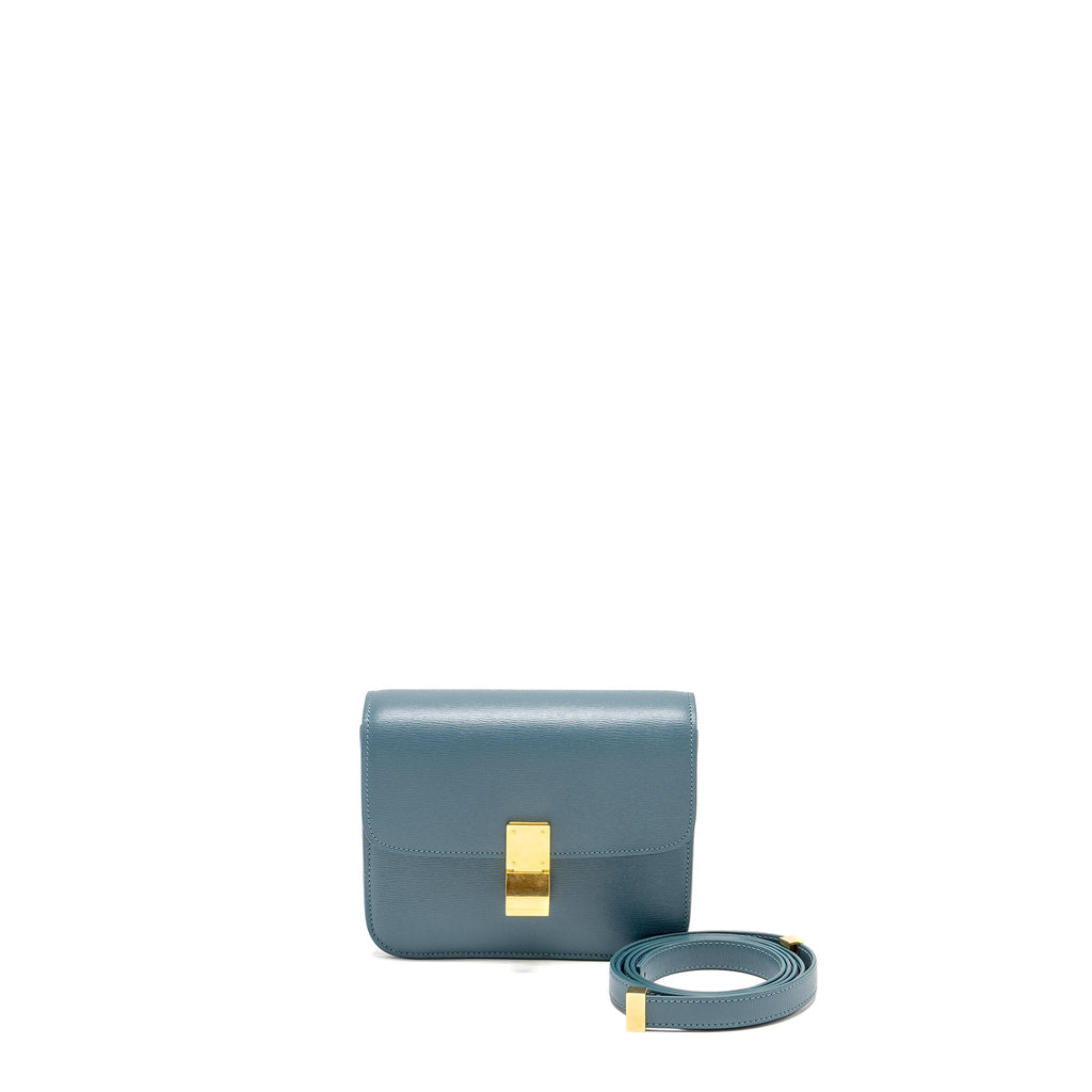 CELINE TEEN CLASSIC BOX BAG CALFSKIN GREEN SMOKE GHW