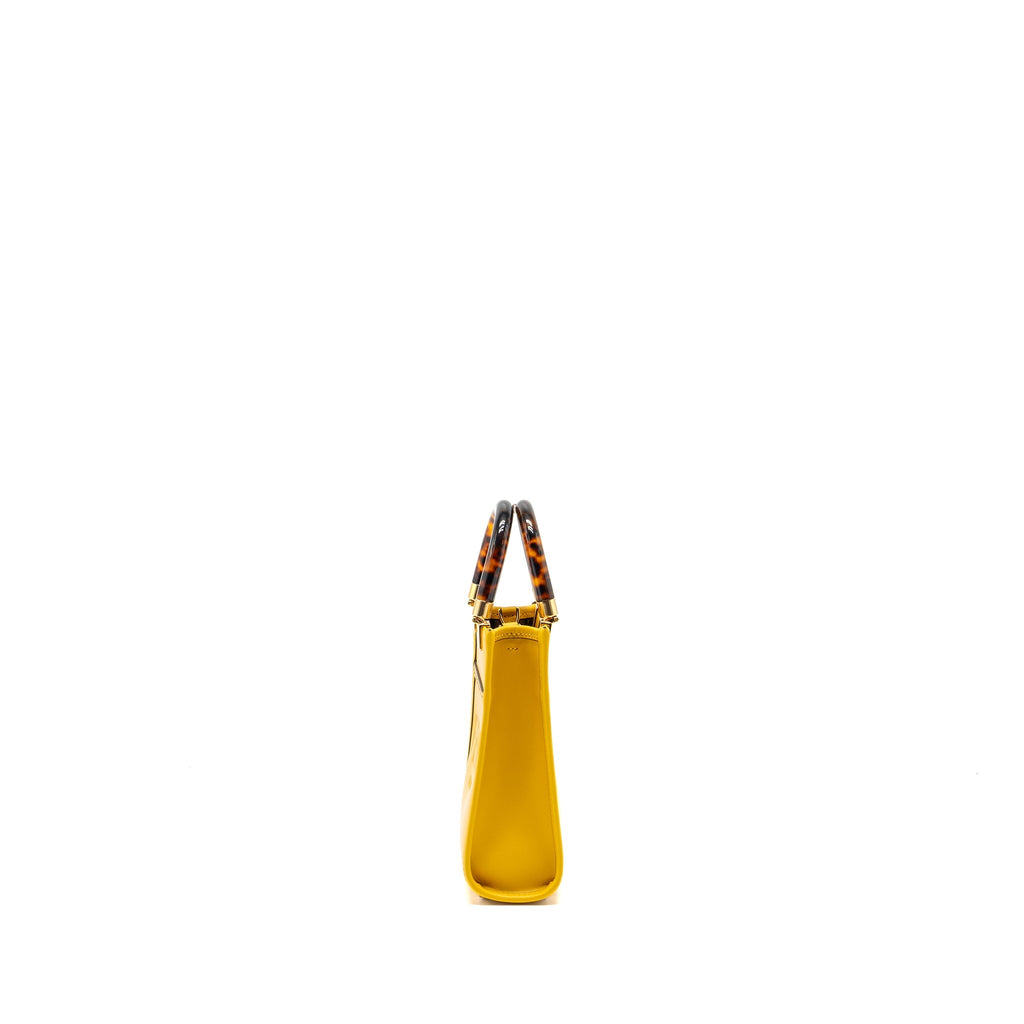 FENDI MINI SUNSHINE SHOPPER CALFSKIN YELLOW GHW