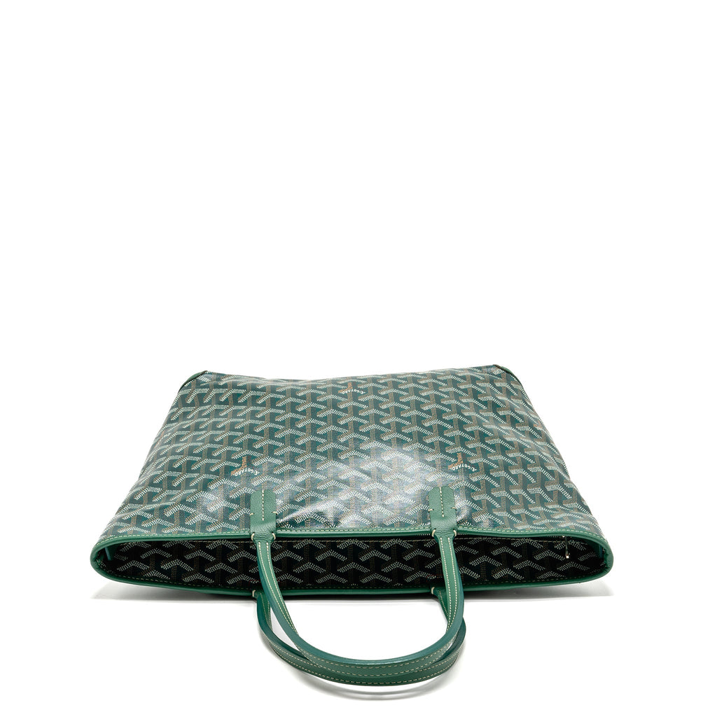 GOYARD ARTOIS PM HANDBAG GOYARDINE CANVAS/CALFSKIN GREEN SHW