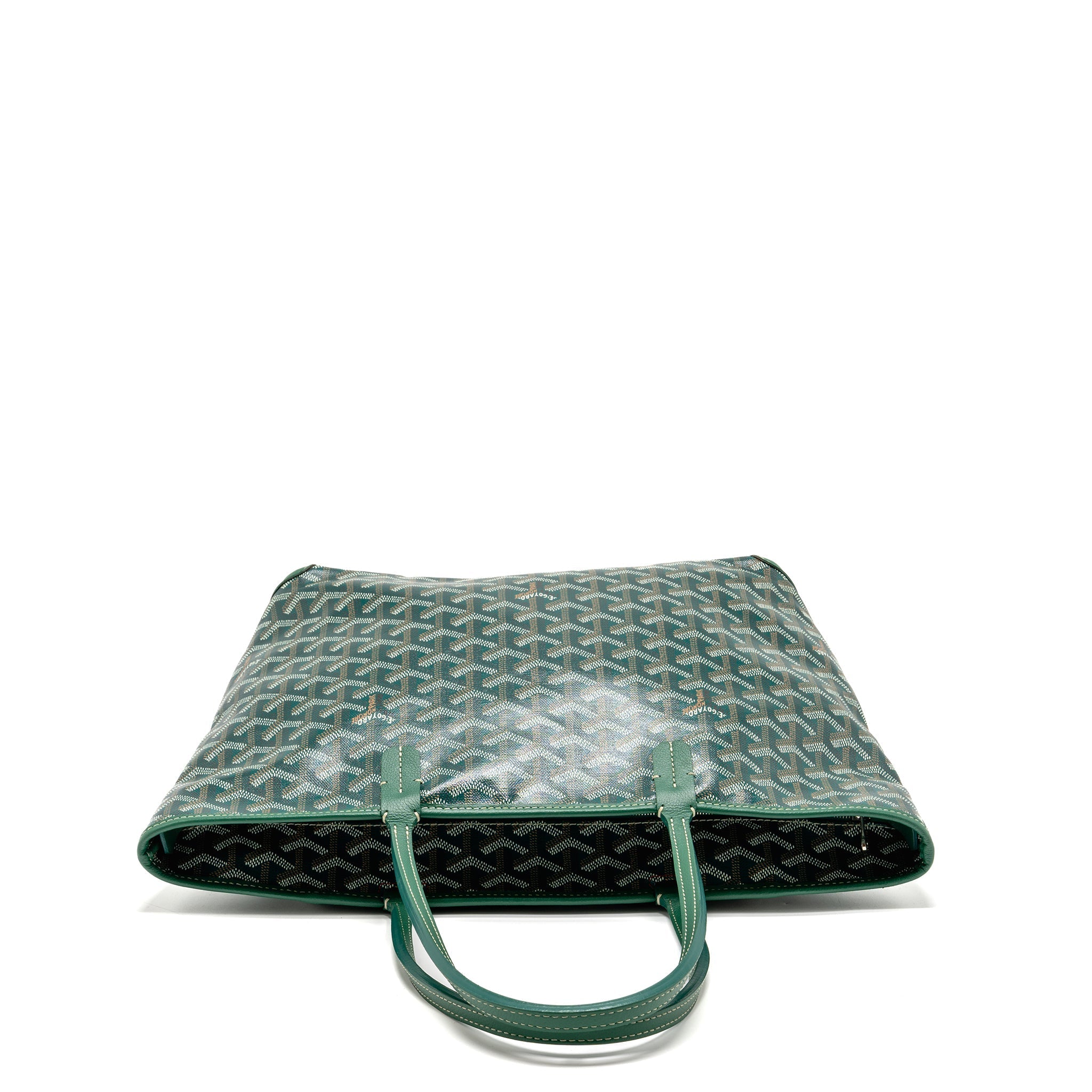 GOYARD ARTOIS PM HANDBAG GOYARDINE CANVAS/CALFSKIN GREEN SHW