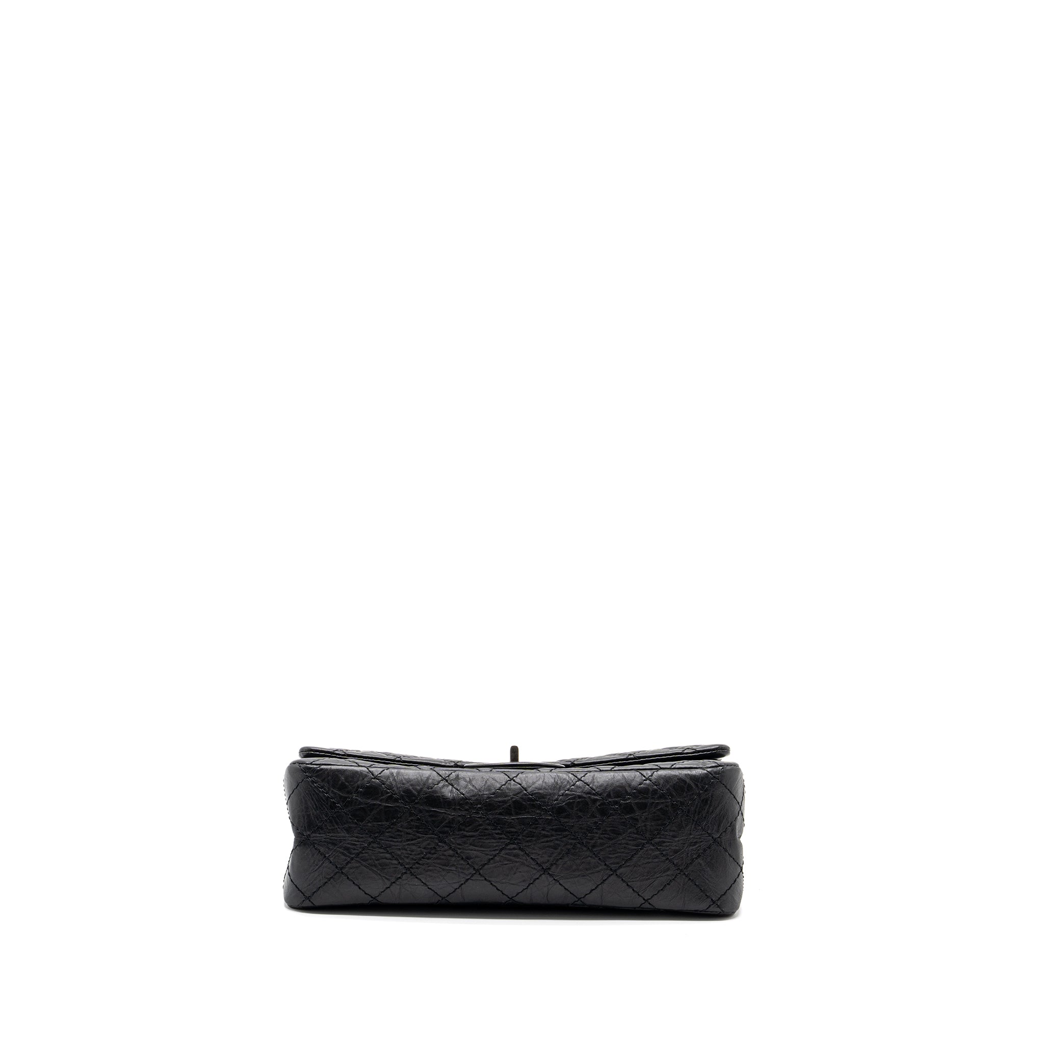 CHANEL SMALL 2.55 REISSUE FLAP BAG AGED CALFSKIN BLACK RUTHENIUM SHW