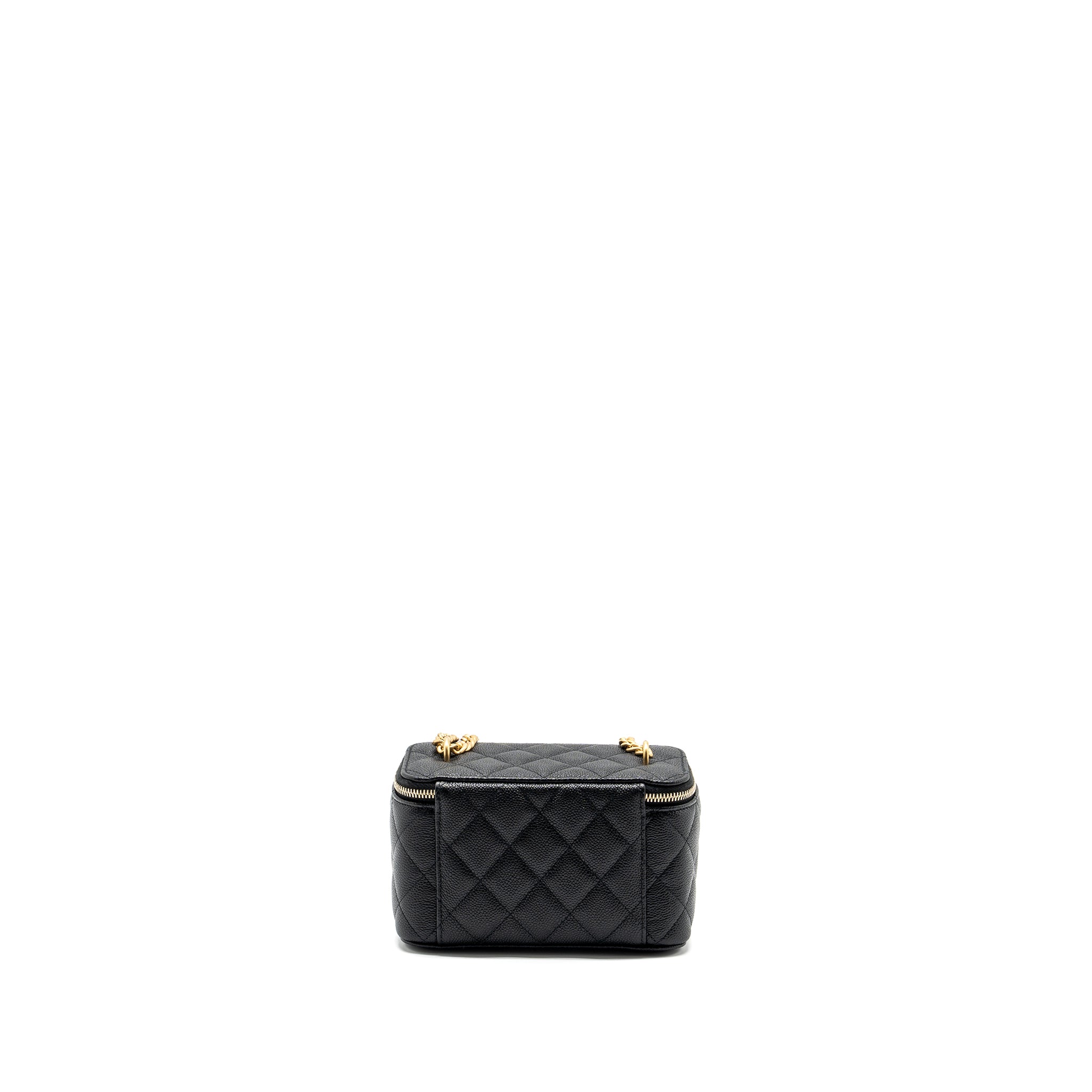 CHANEL COCO LOVE LONG VANITY WITH ADJUSTABLE CHAIN CAVIAR BLACK GHW (MICROCHIP)