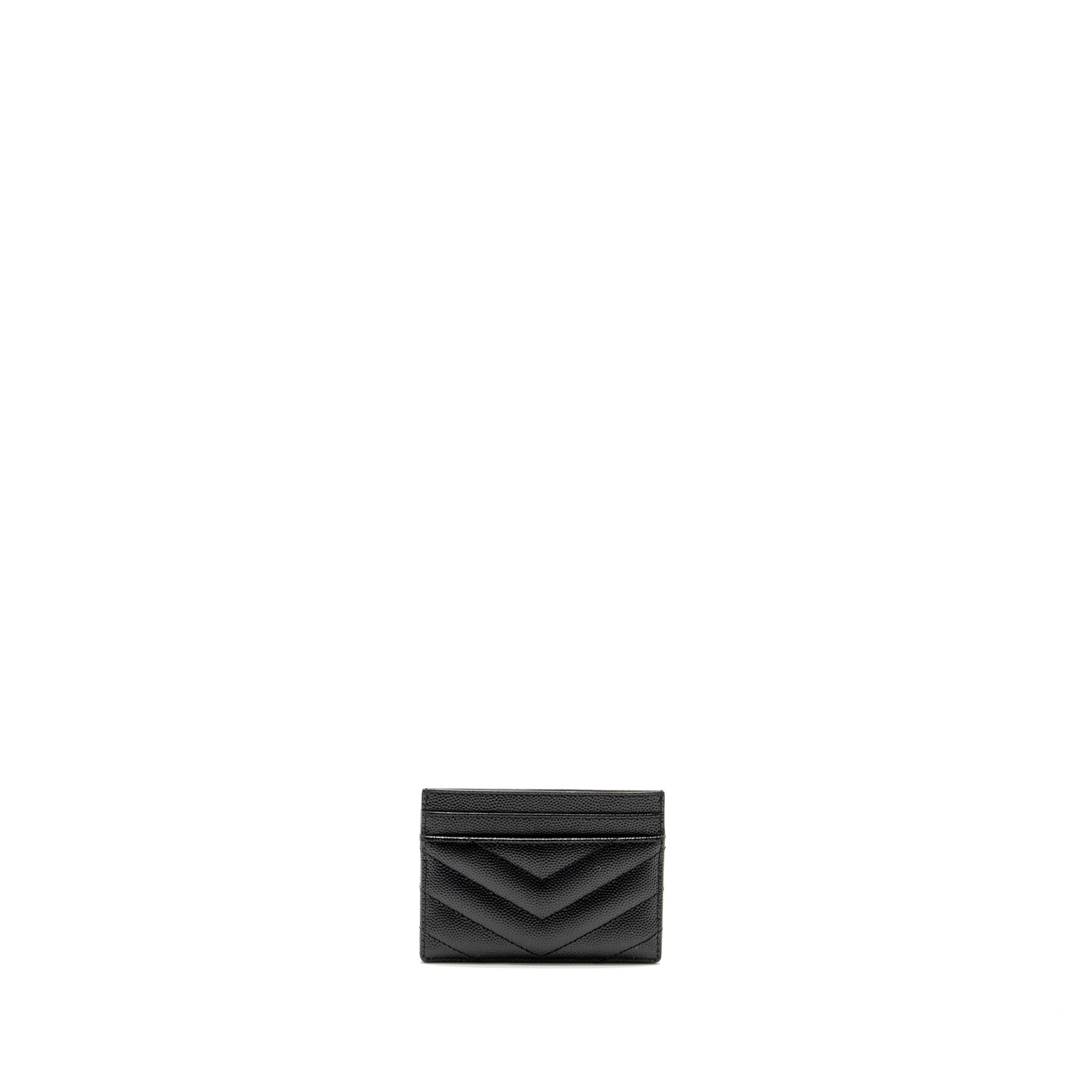 SAINT LAURENT CARD CASE CALFSKIN BLACK GHW