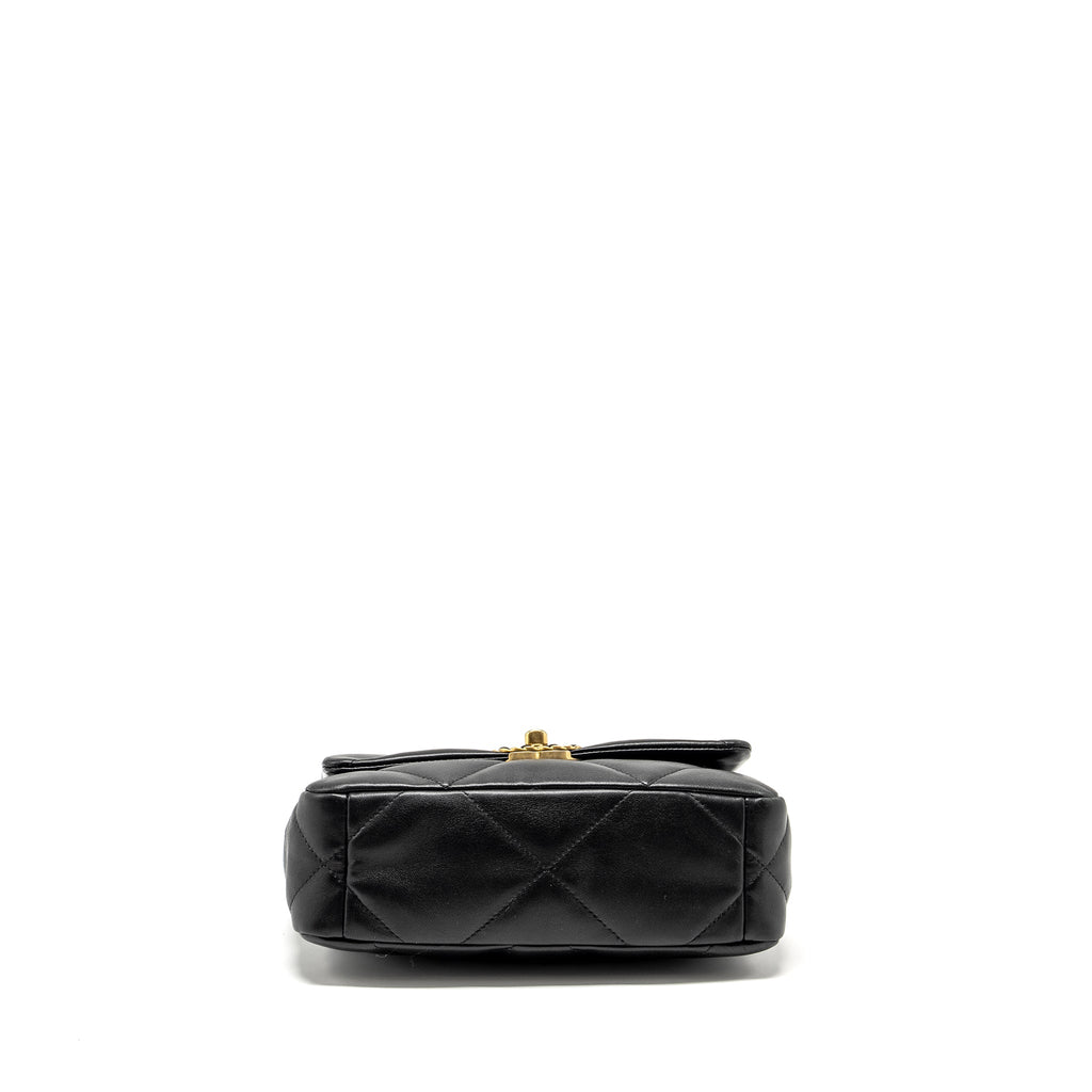 CHANEL SMALL 19 BAG LAMBSKIN BLACK MULTICOLOR HARDWARE
