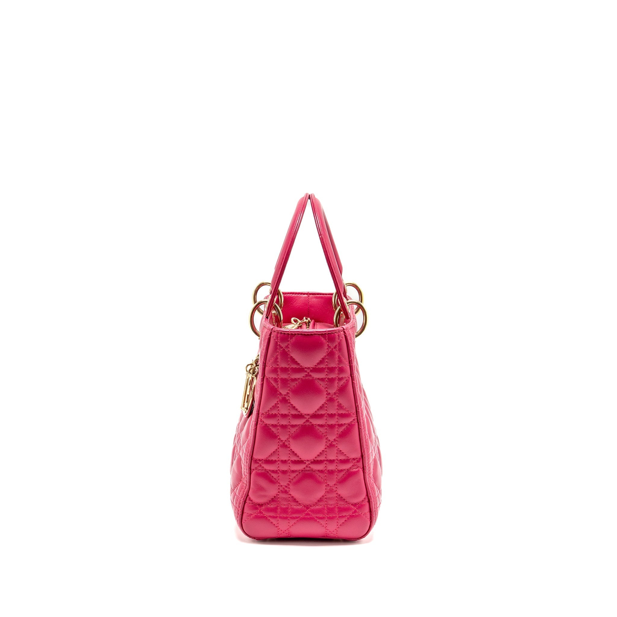 DIOR MEDIUM LADY DIOR LAMBSKIN PINK GHW