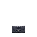 CHANEL CLASSIC LONG FLAP WALLET CAVIAR NAVY LGHW