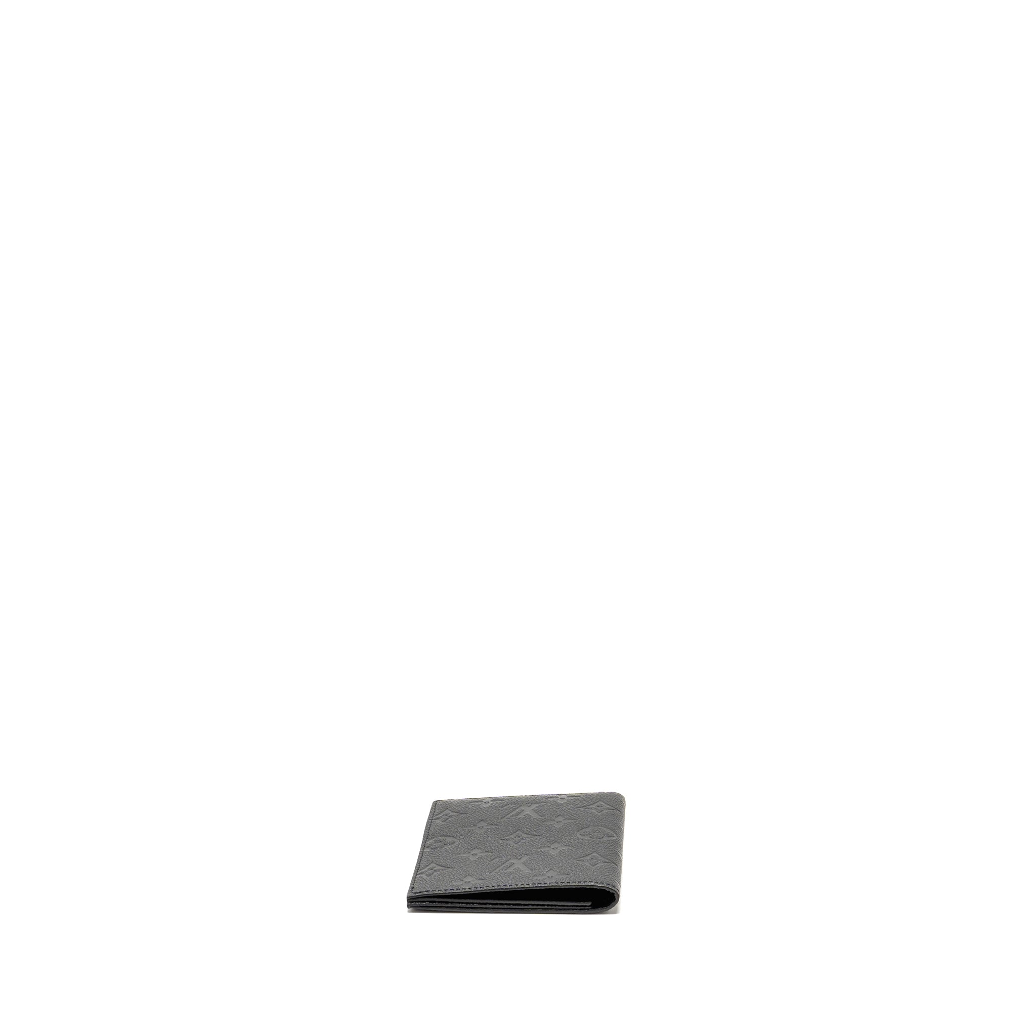 LOUIS VUITTON PASSPORT COVER MONOGRAM EMPREINTE LEATHER BLACK