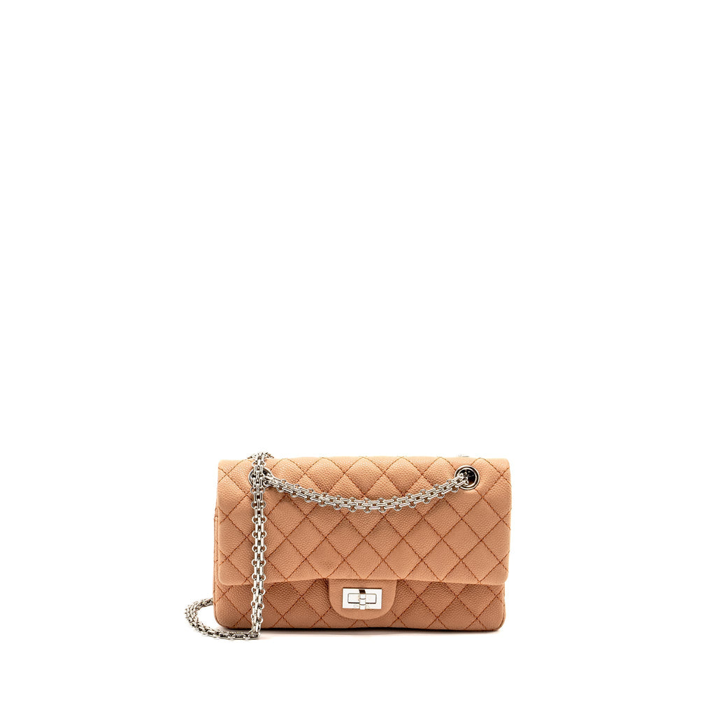 CHANEL SMALL 2.55 REISSUE FLAP BAG GRAINED CALFSKIN LIGHT BROWN SHW