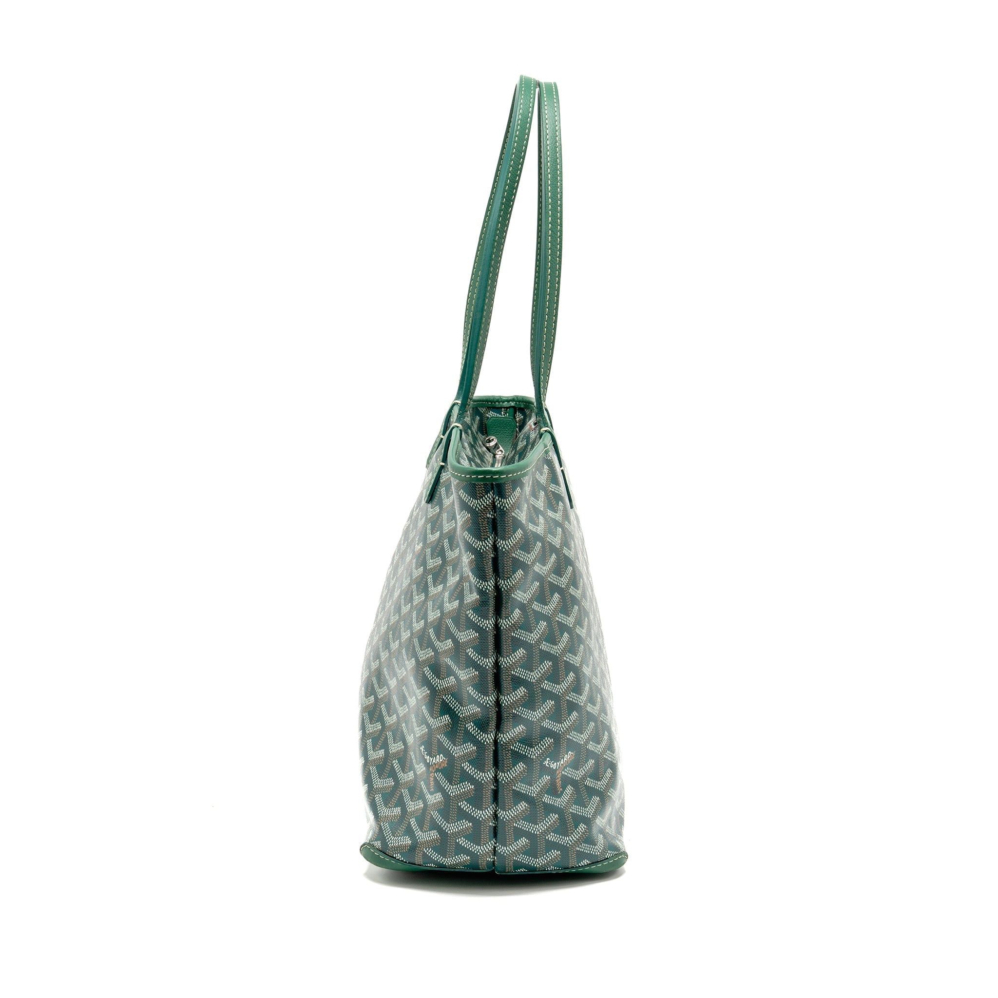 GOYARD ARTOIS PM HANDBAG GOYARDINE CANVAS/CALFSKIN GREEN SHW