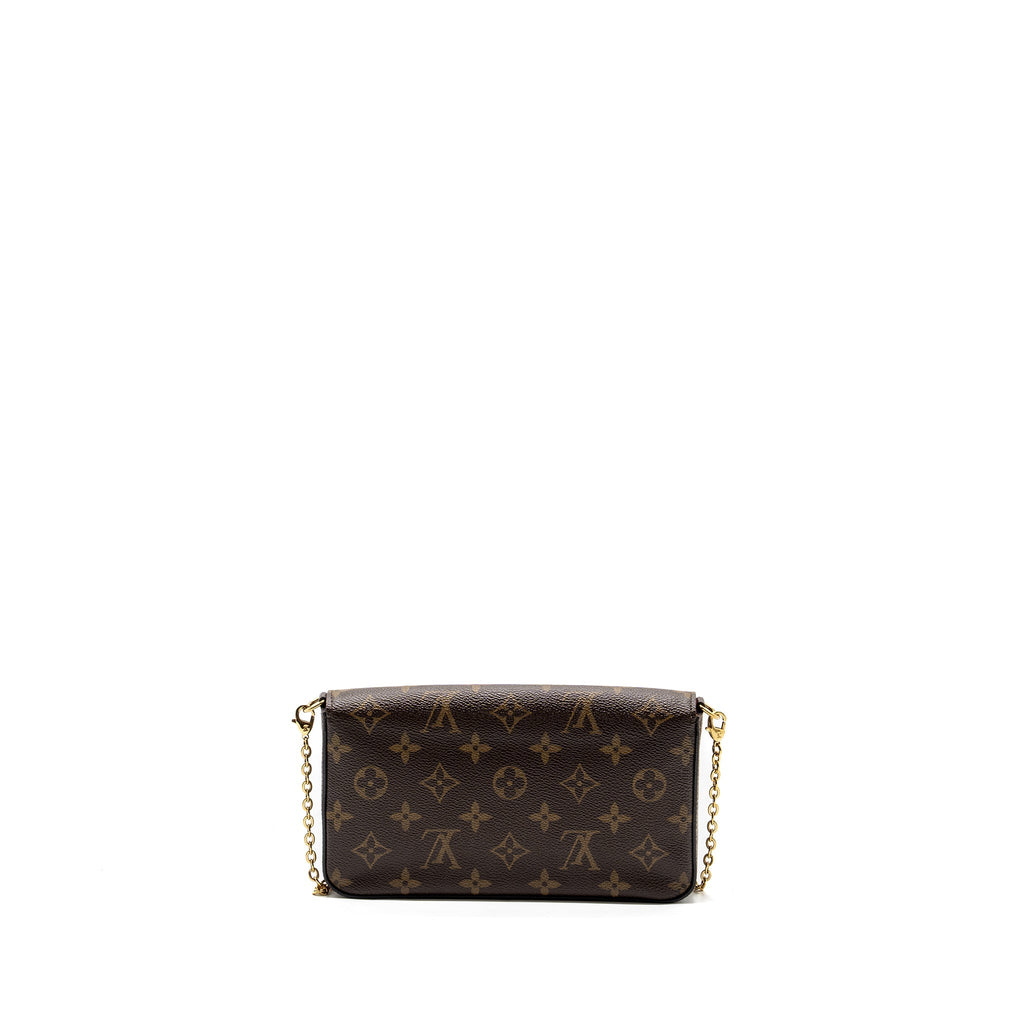 LOUIS VUITTON FELICIE POCHETTE MONOGRAM CANVAS / RED GHW