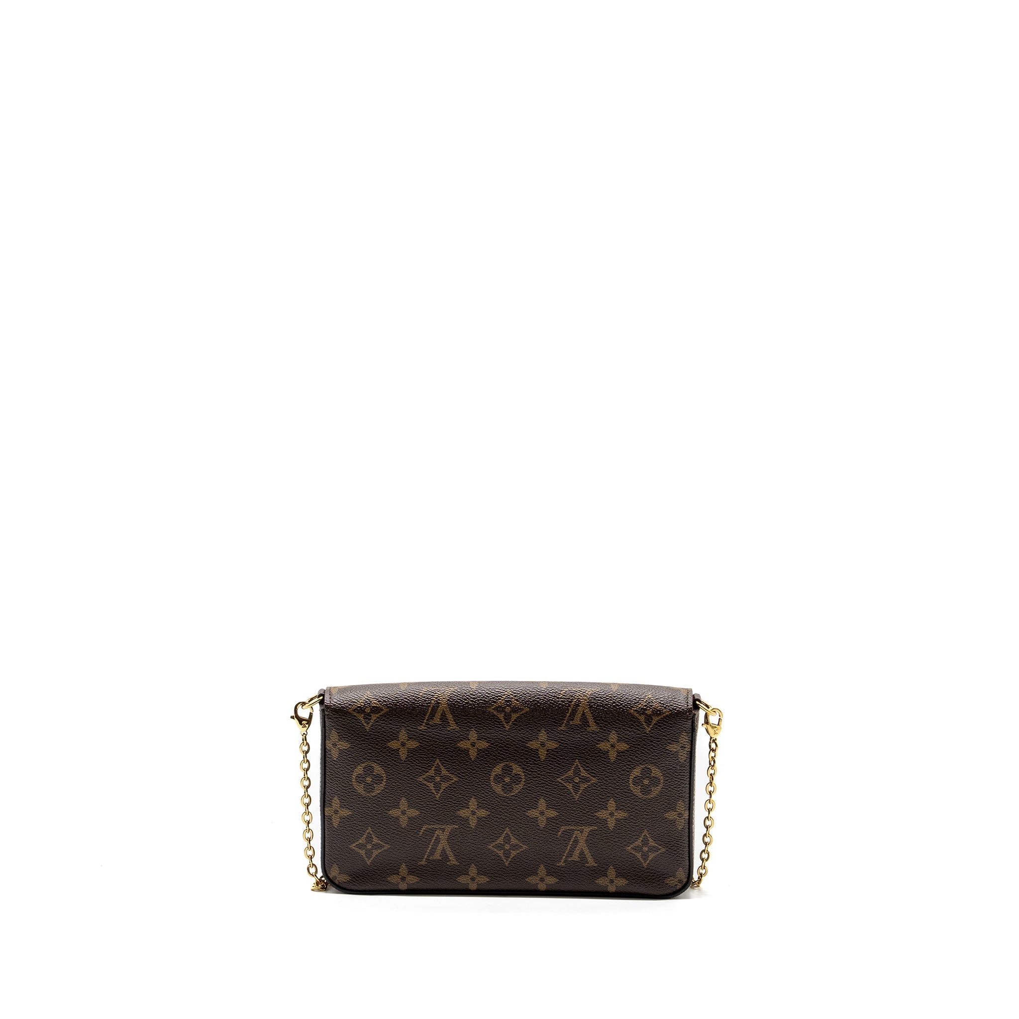 LOUIS VUITTON FELICIE POCHETTE MONOGRAM CANVAS / RED GHW