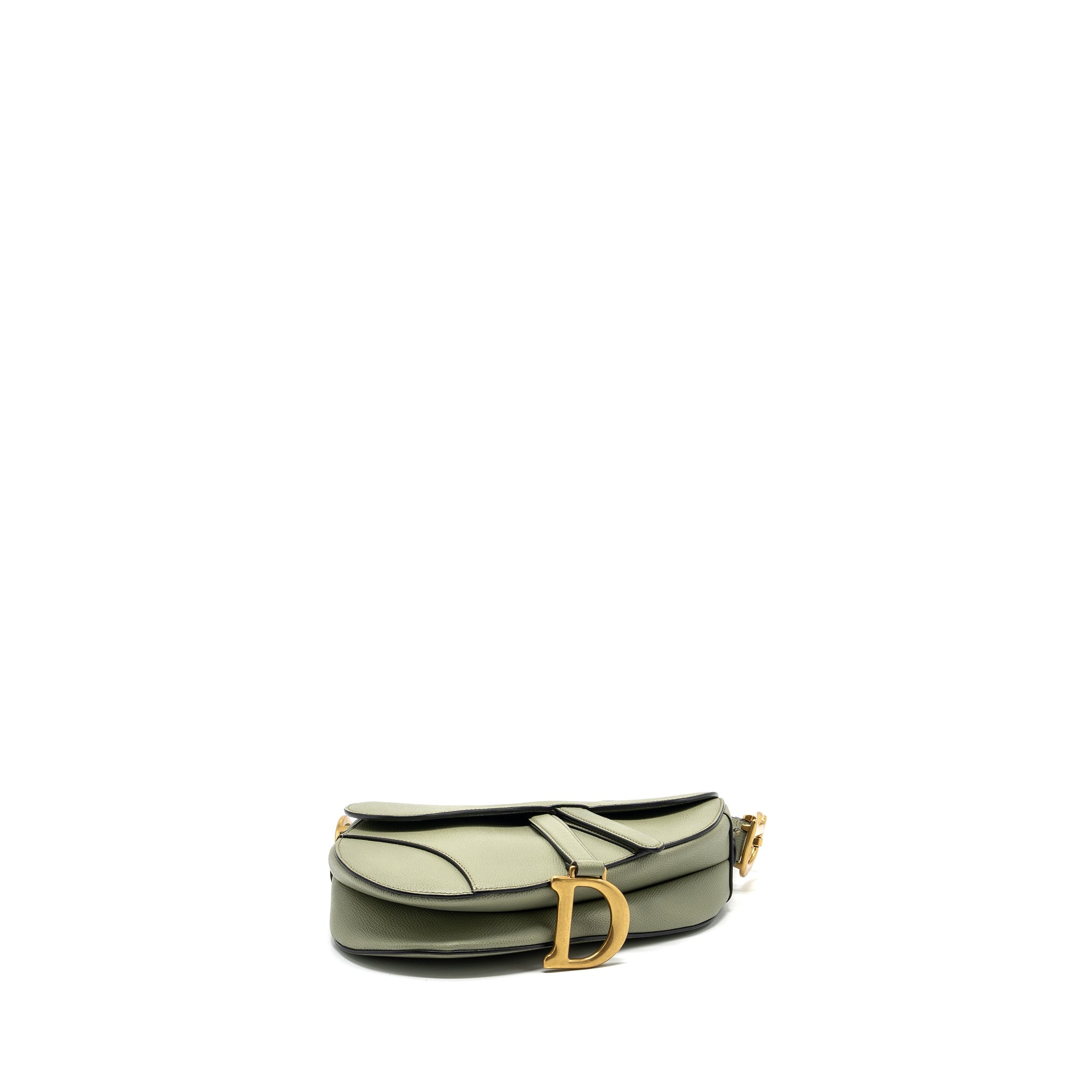 DIOR MEDIUM SADDLE BAG GRAINED CALFSKIN GREEN GHW
