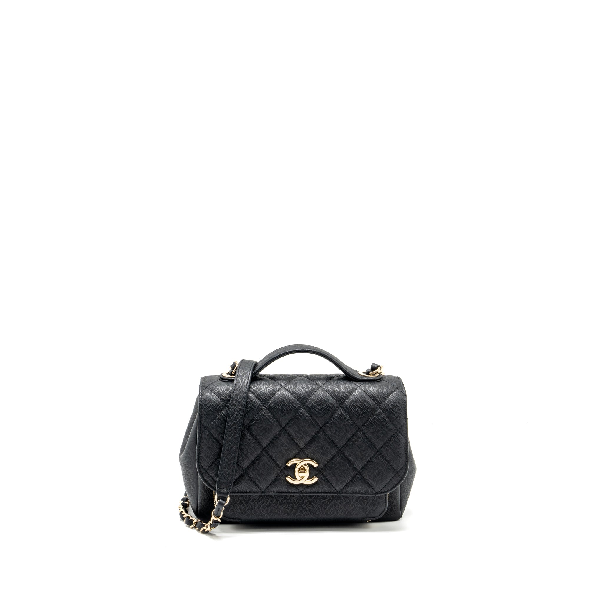 CHANEL MEDIUM BUSINESS AFFINITY CAVIAR BLACK LGHW