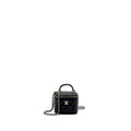 CHANEL TOP HANDLE MINI VANITY CASE WITH CHAINS LAMBSKIN BLACK LGHW