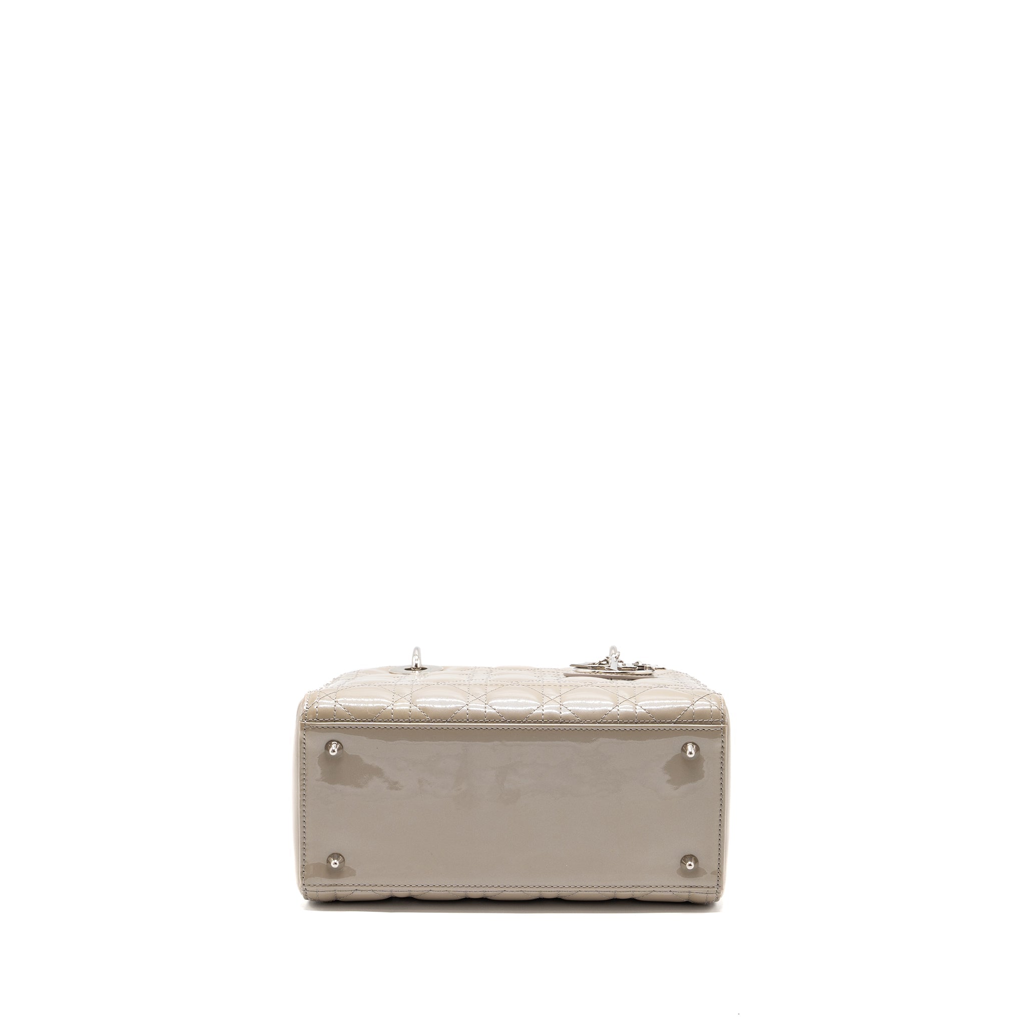 DIOR MEDIUM LADY DIOR PATENT LIGHT GREY SHW