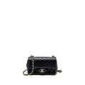 CHANEL MINI RECTANGULAR FLAP BAG LAMBSKIN BLACK LGHW